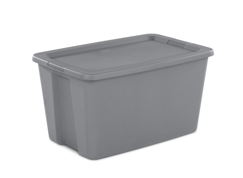 Sterilite 30 Gal Storage Bin w/ Lid Gray Heavy Duty Plastic Container Large