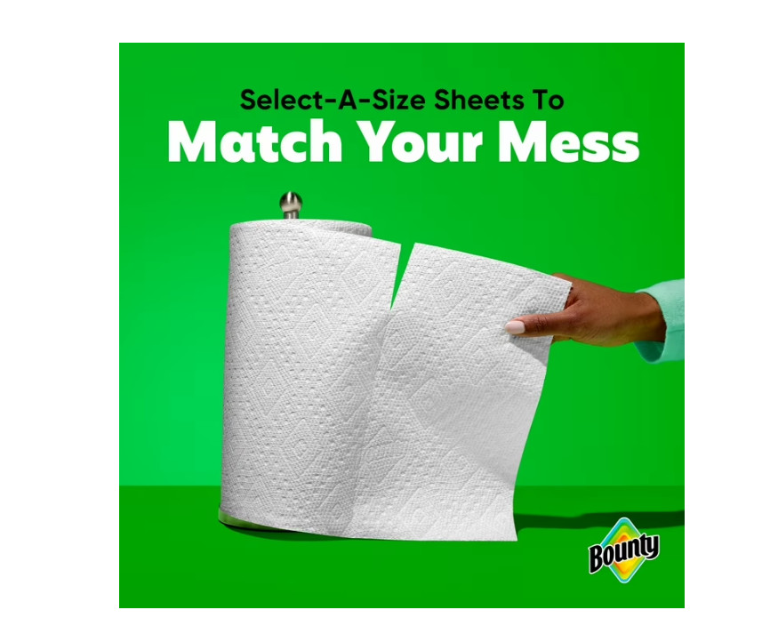 Bounty Paper Towels Select-A-Size White, 10 Triple Rolls, 123 Sheets Per Roll