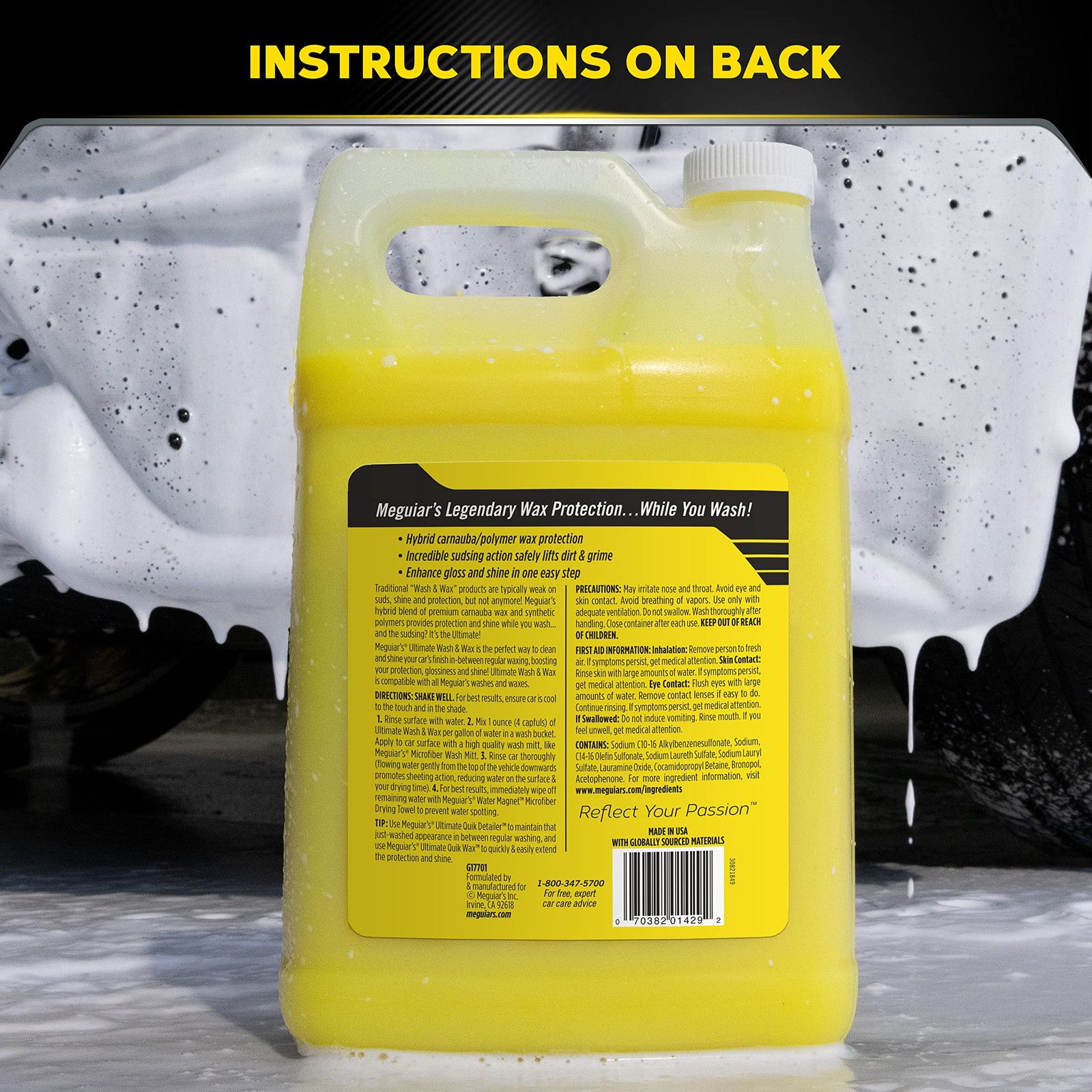 meguiar’s Ultimate Wash and Wax Car Wash Soap and Wax Cleans & Shines 1 Gallon