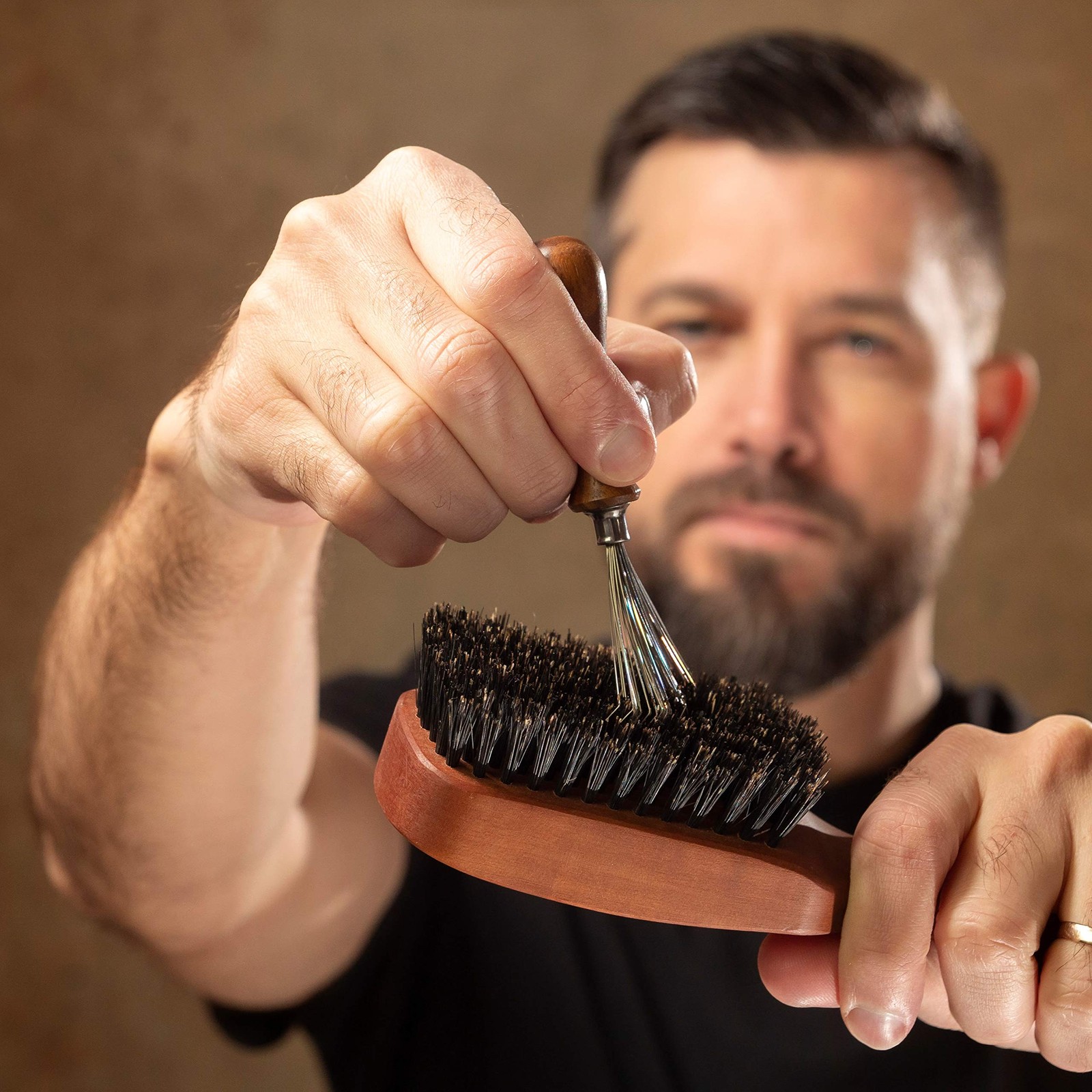ZilberHaar Brush Cleaner – Beard and Hair 1 Count (Pack of 1), Rosewood