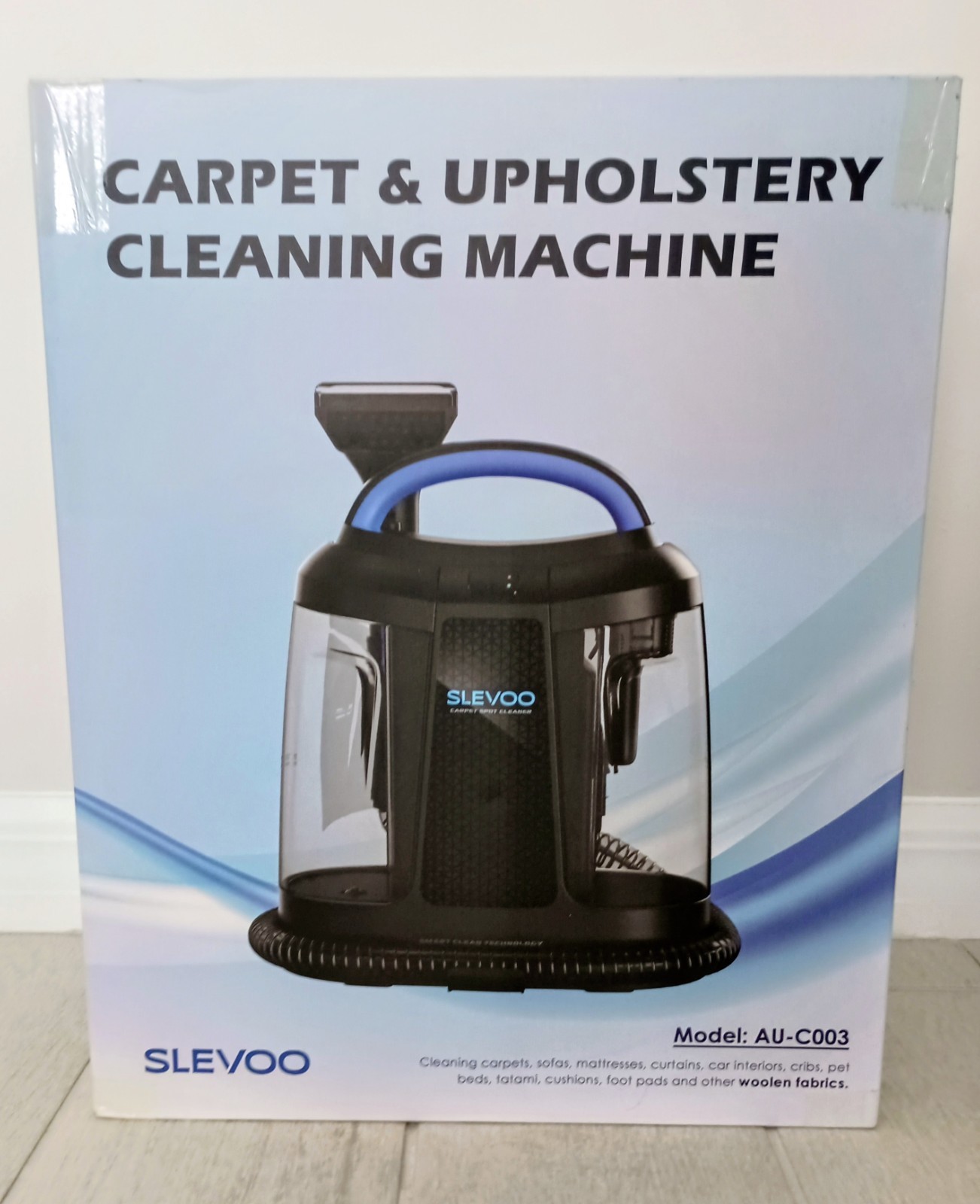 Slevoo 450W Portable Carpet Cleaner Machine with 1 Bottle Cleaning Black