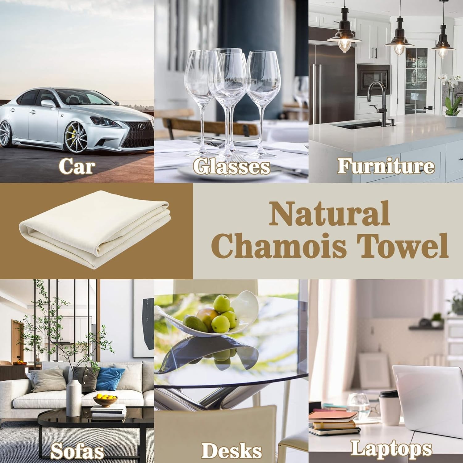 Real Sheepskin Chamois Cloth Car Drying Towel 5.7 Sq Ft Large Leather Rag Cloth