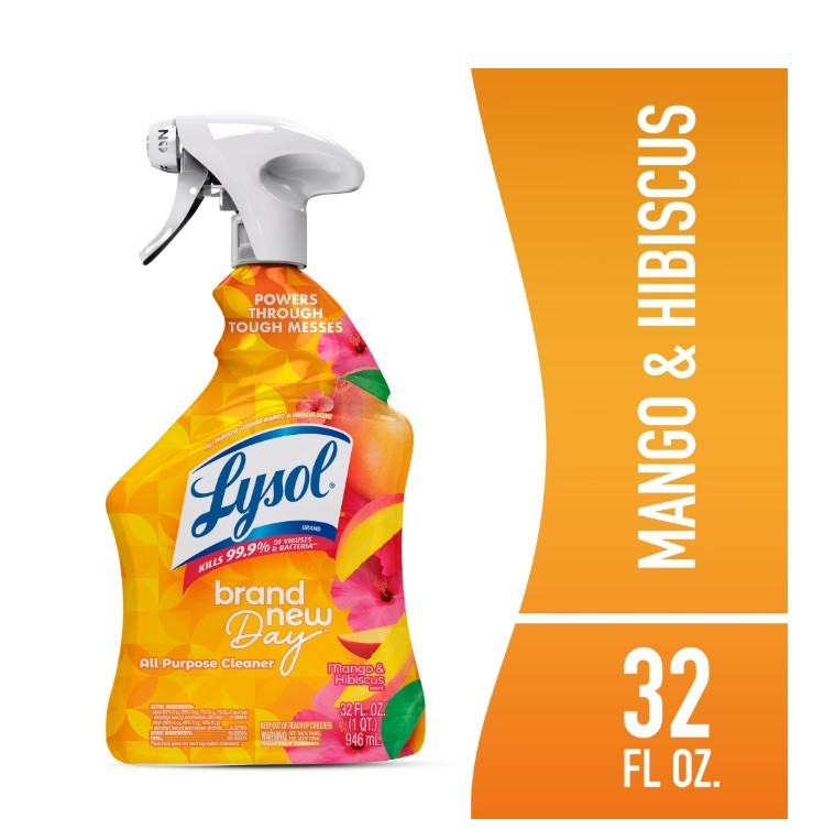 Lysol All Purpose Cleaner Spray, Multi-Purpose Mango & Hibiscus Scent, 32 Fl Oz