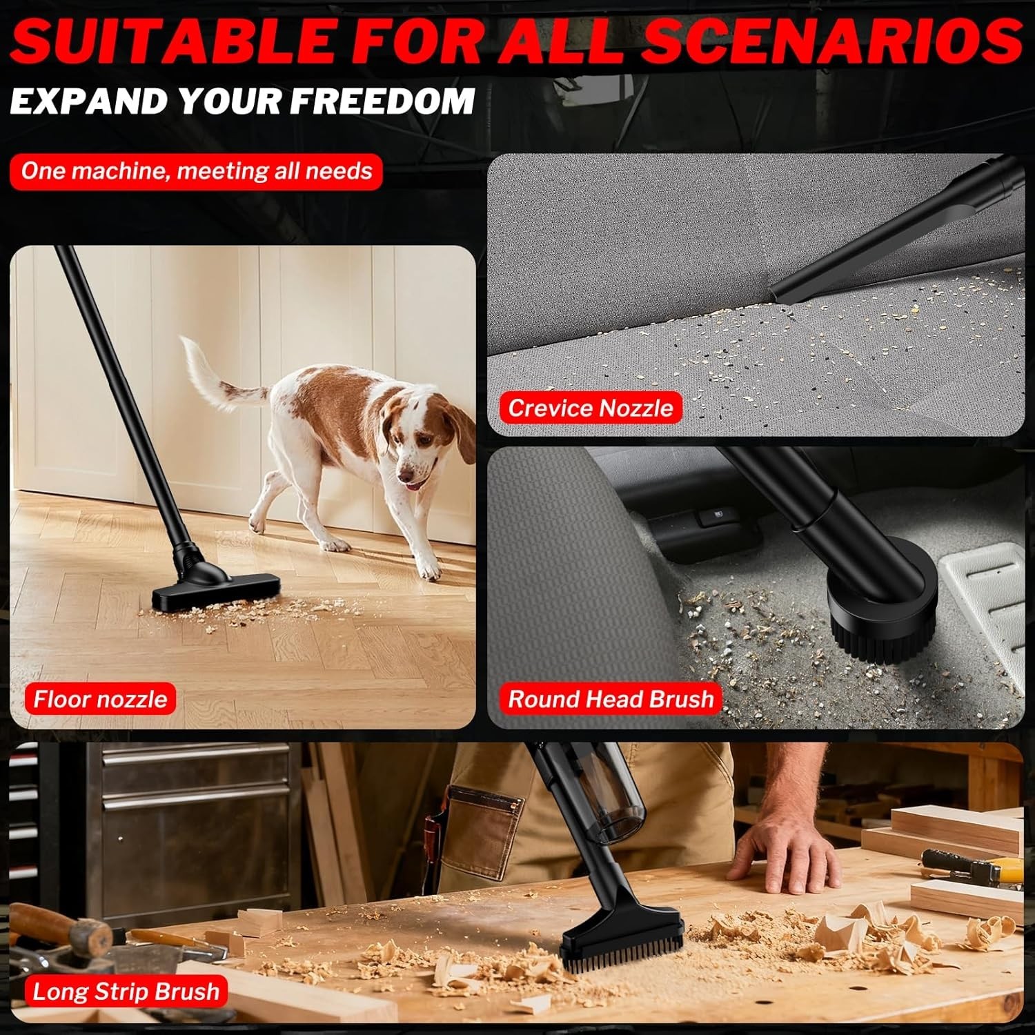 Cordless Vacuum for Milwaukee M18 Battery, 5 in 1 Handheld Electric Vacuum Cl…