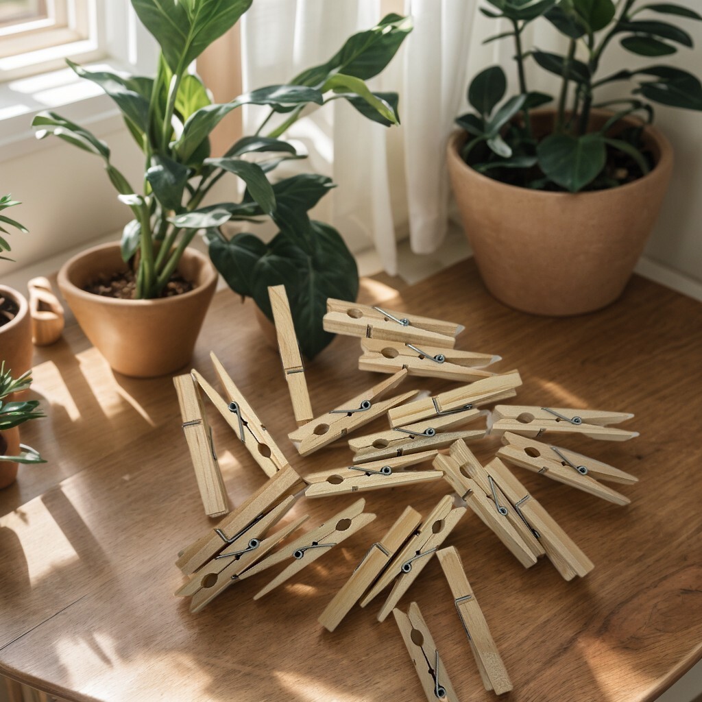 60 PCS Wooden Clothespins Heavy Duty Wood Clips for Laundry Crafts Photos