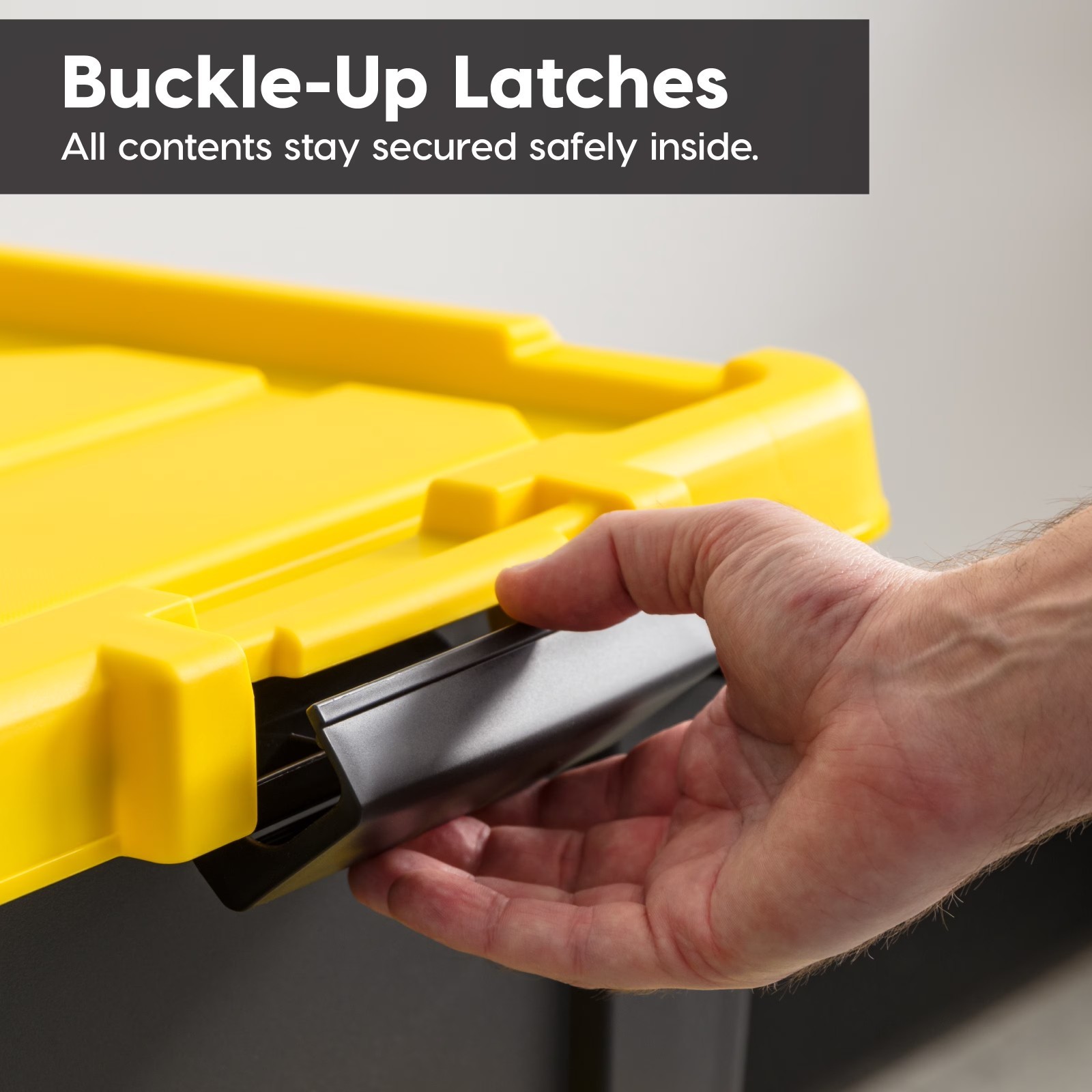 IRIS 12 Gallon Plastic Latching Storage Bin Tote Lid Black 3-Pack