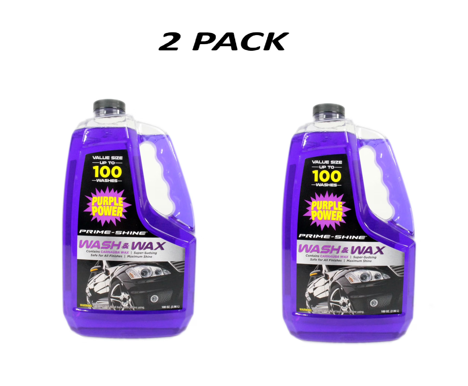 (2 PACK) Purple Power Wash & Wax 100 oz Automotive Cleaner with Carnauba Wax.