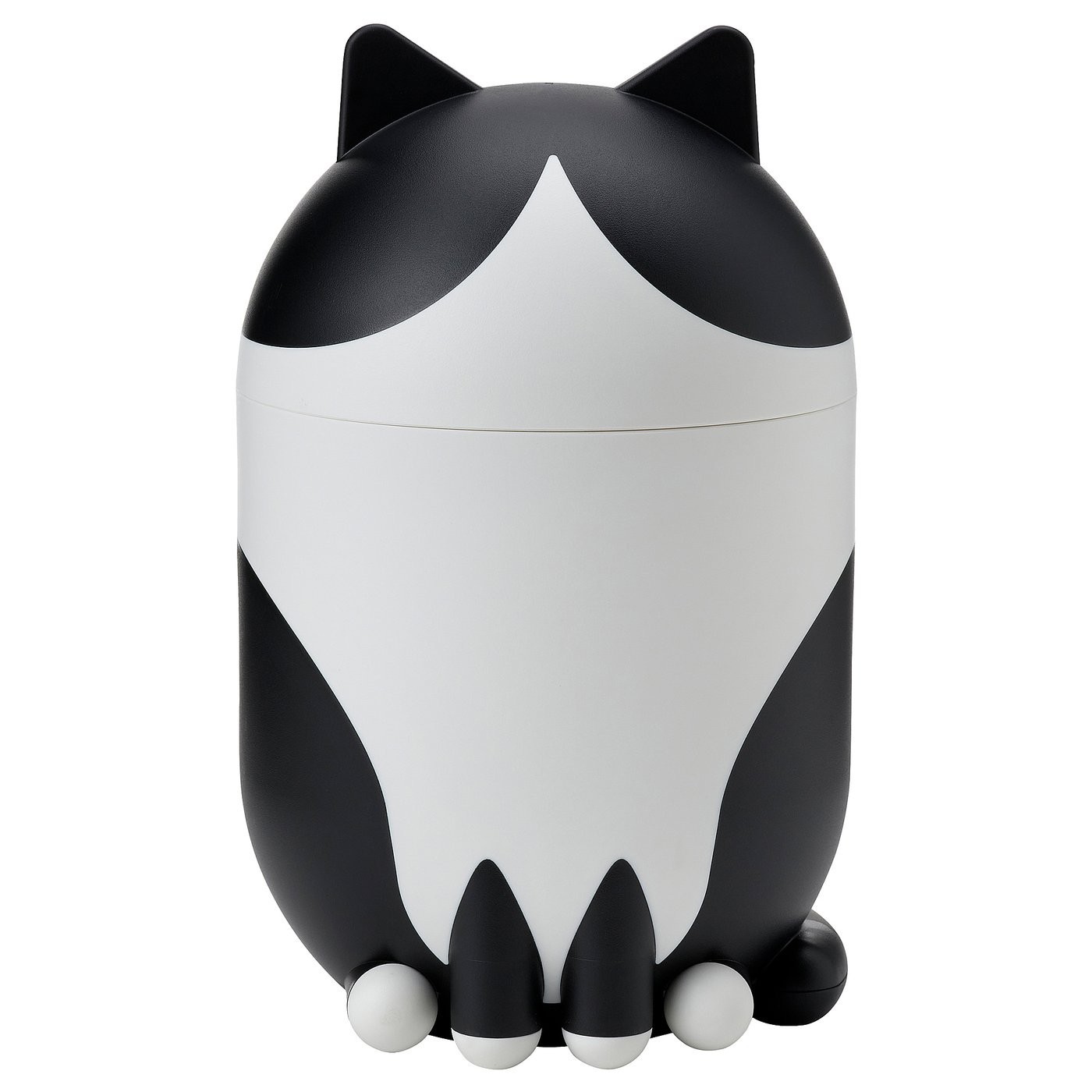 IKEA Cat Shaped Storage Box with Lid Black White 9.5in Durable & Eco-Conscious