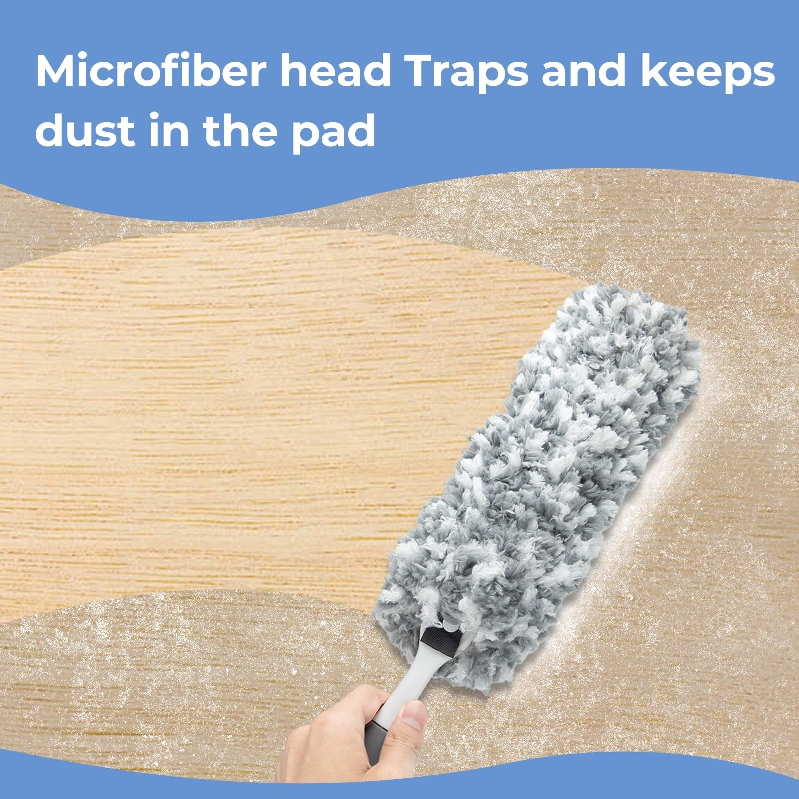 Microfiber Duster with an Extra Washable and Reusable Duster Head, Microfiber…