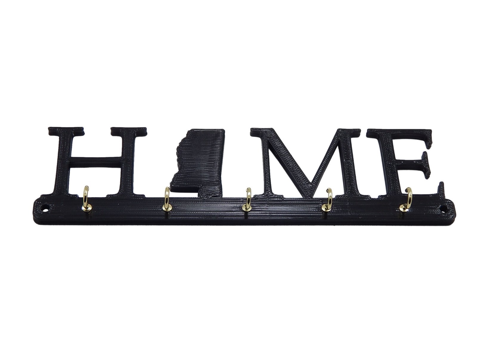 Mississippi Home State Shape Key Holder Hanger Rack Hooks Housewarming Wall Gift