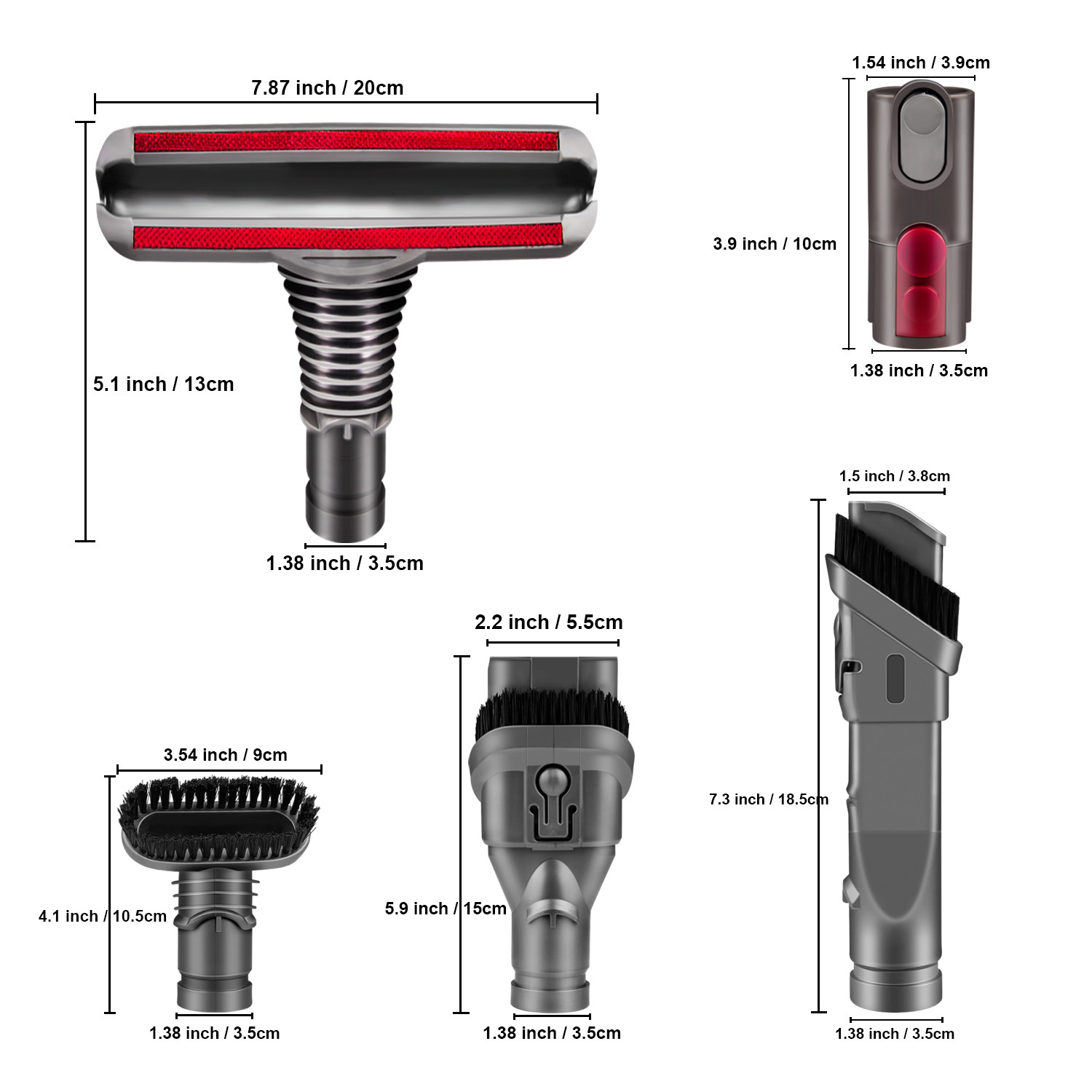 Brush Attachments Kit for Dyson V6 Accessories Fit with DC16 DC24 DC34 DC35 DC59