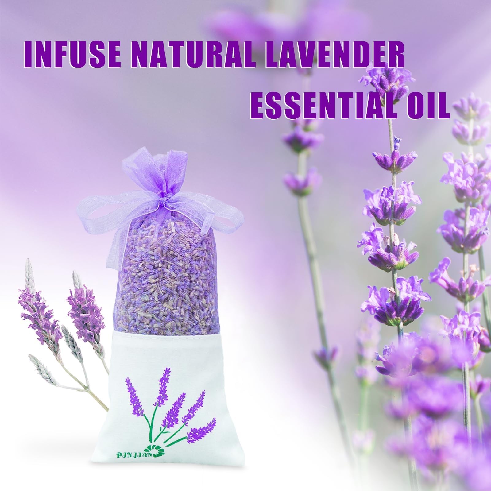 8 Packs Lavender Sachet Bags for Drawers and Closets, Long-Lasting Lavender S…