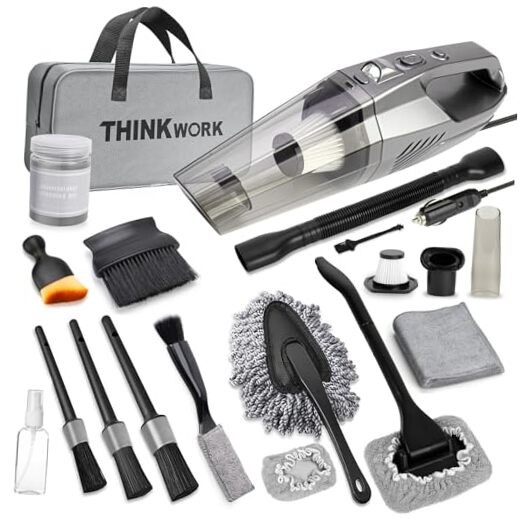 Car Cleaning Kit, Car Vacuum Kit, Gray Car Interior Detailing Kit Gray(20pcs)