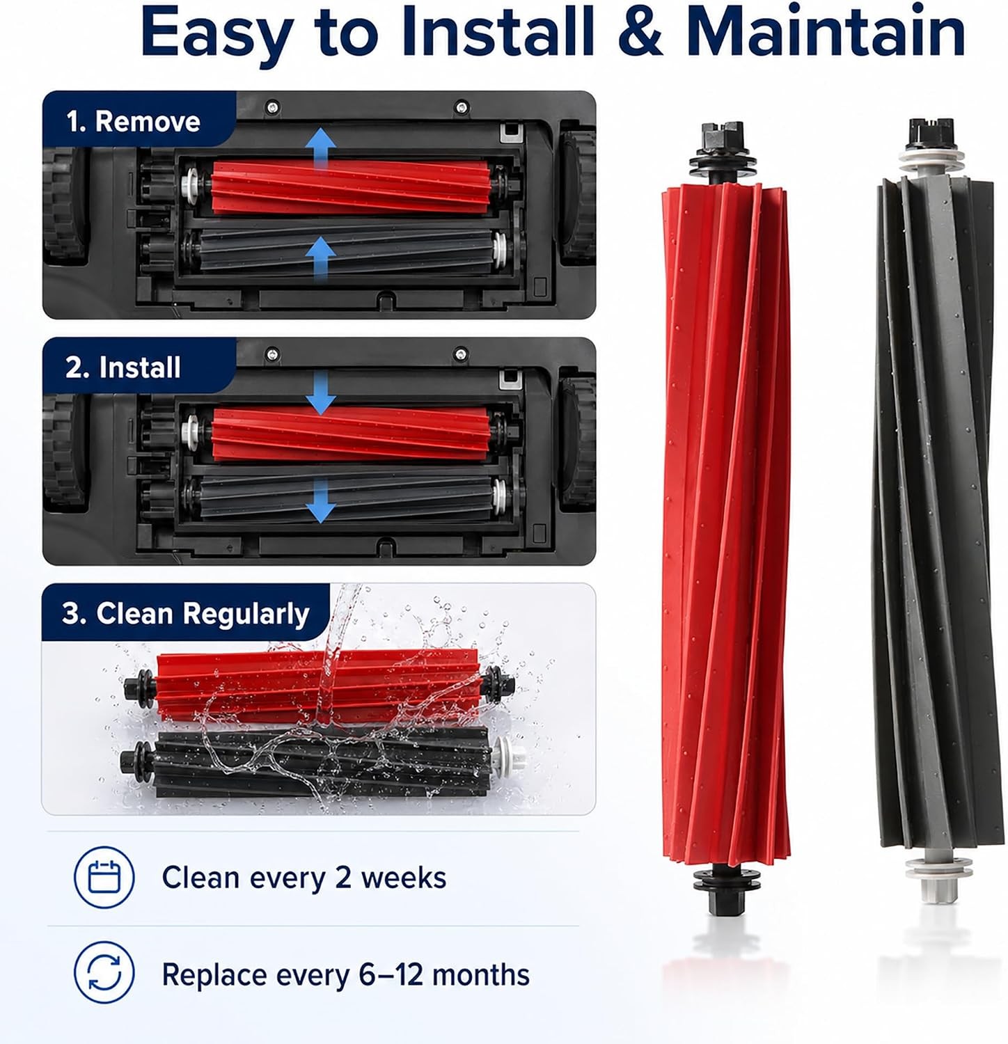 1 set Replacement Main Brushes Compatible with Roborock S8 Pro Ultra S8 S8 Q8
