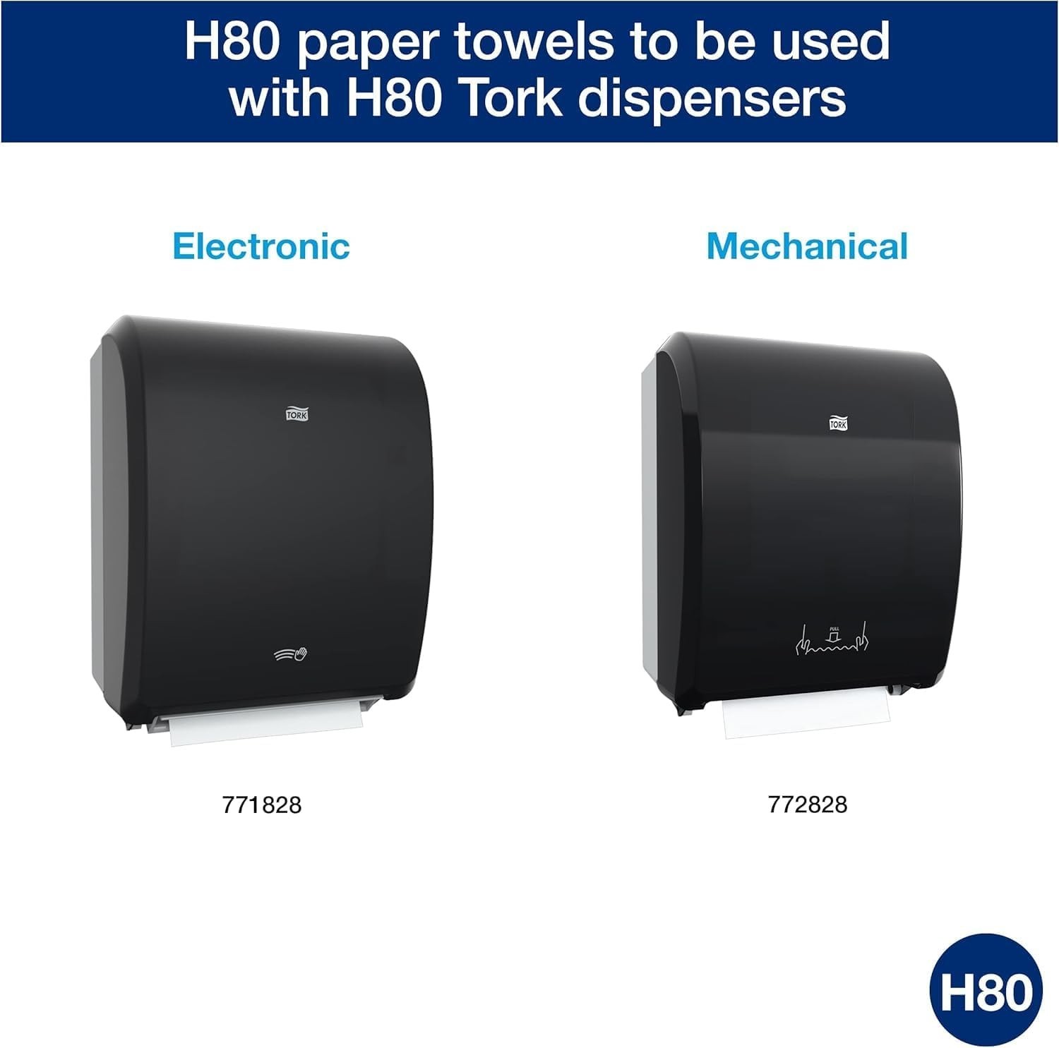 Hand Towel Roll Natural White H80, Universal, 100% Recycled Fiber, 6 Rolls x …