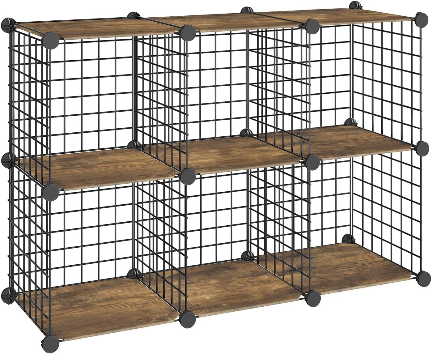 Wire Cube Storage Organizer 6-Cube Metal Grid Storage Organizers Modular Closet