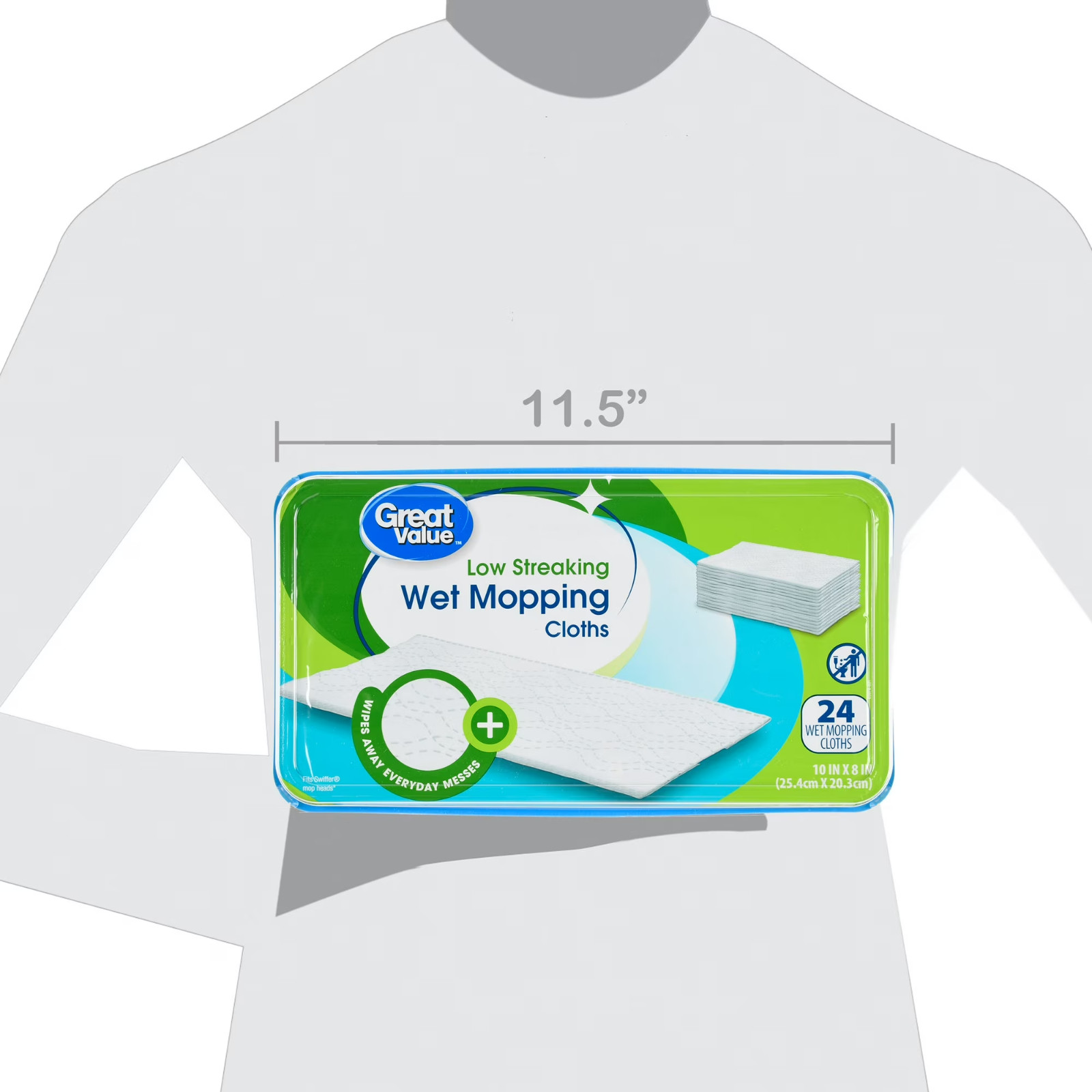 (6 pack) Great Value Low Streaking Wet Mopping Cloths, 24 Count