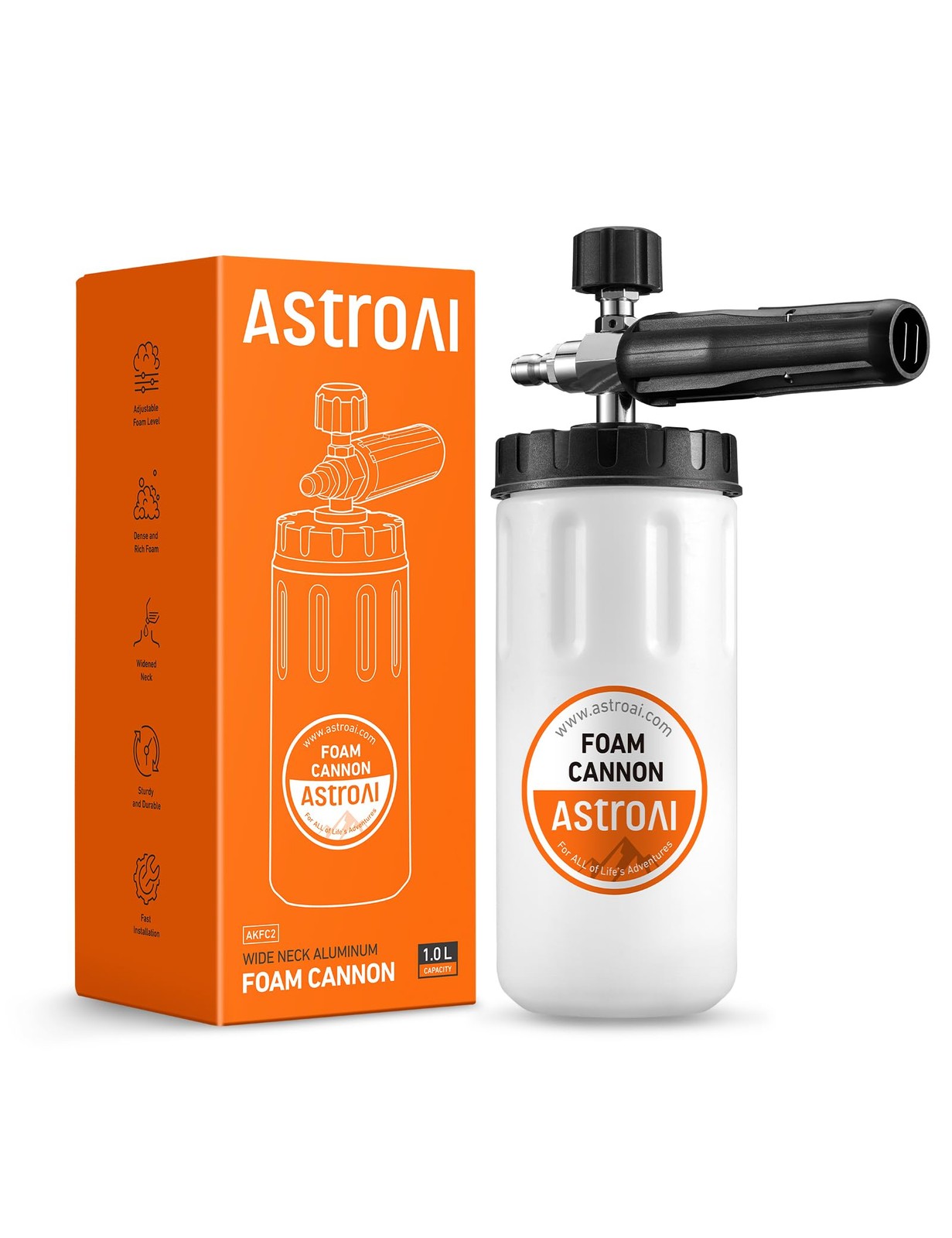 AstroAI Foam Cannon for Pressure 6.6in*9.6in, Orange Label, Without Nozzles