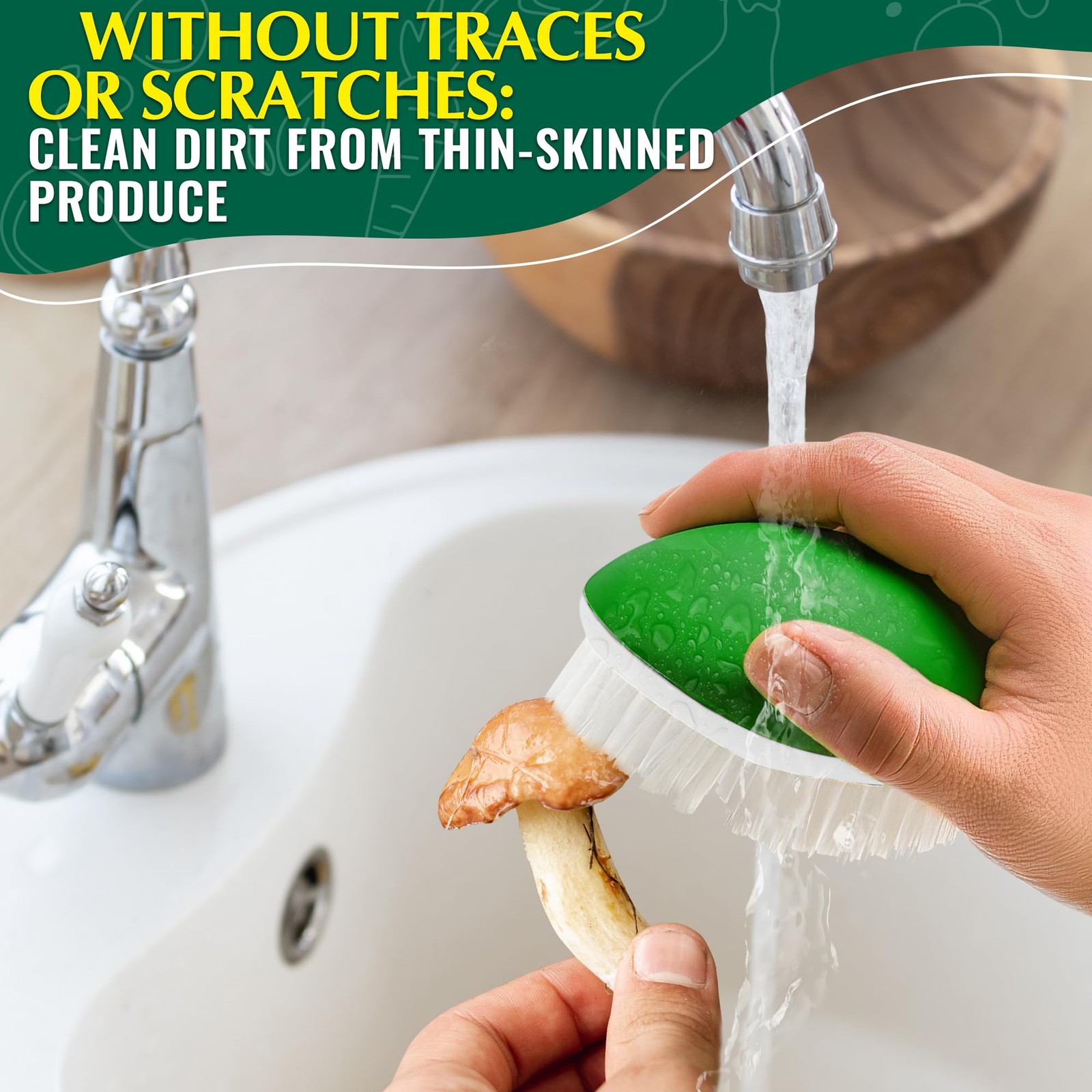 2 Pcs Vegetable Brush Scrubber – 2.3 x 3.9 Potato Brush Scrubber for Food wit…