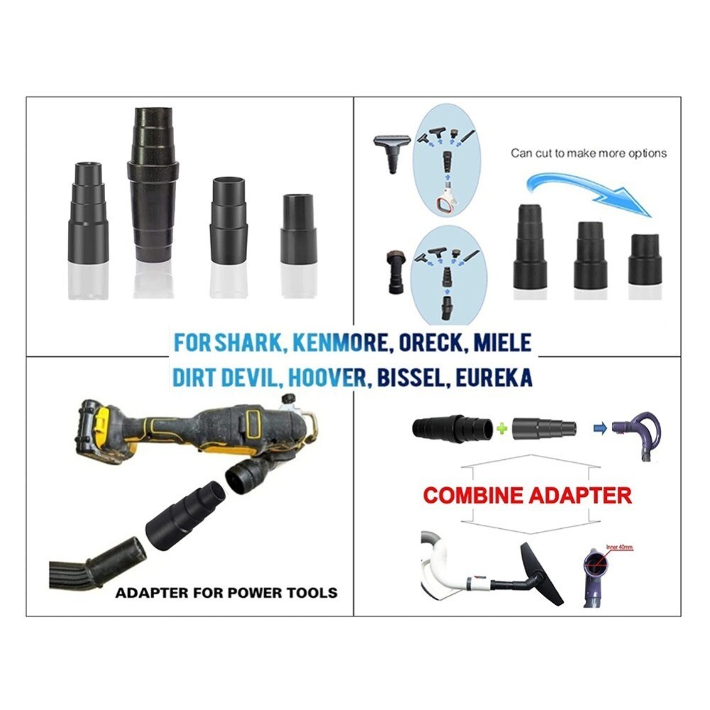 For Vacuum Hose Adapter Kit,Reducer Converter From 1 1/2 Inch To 1 1/4inch