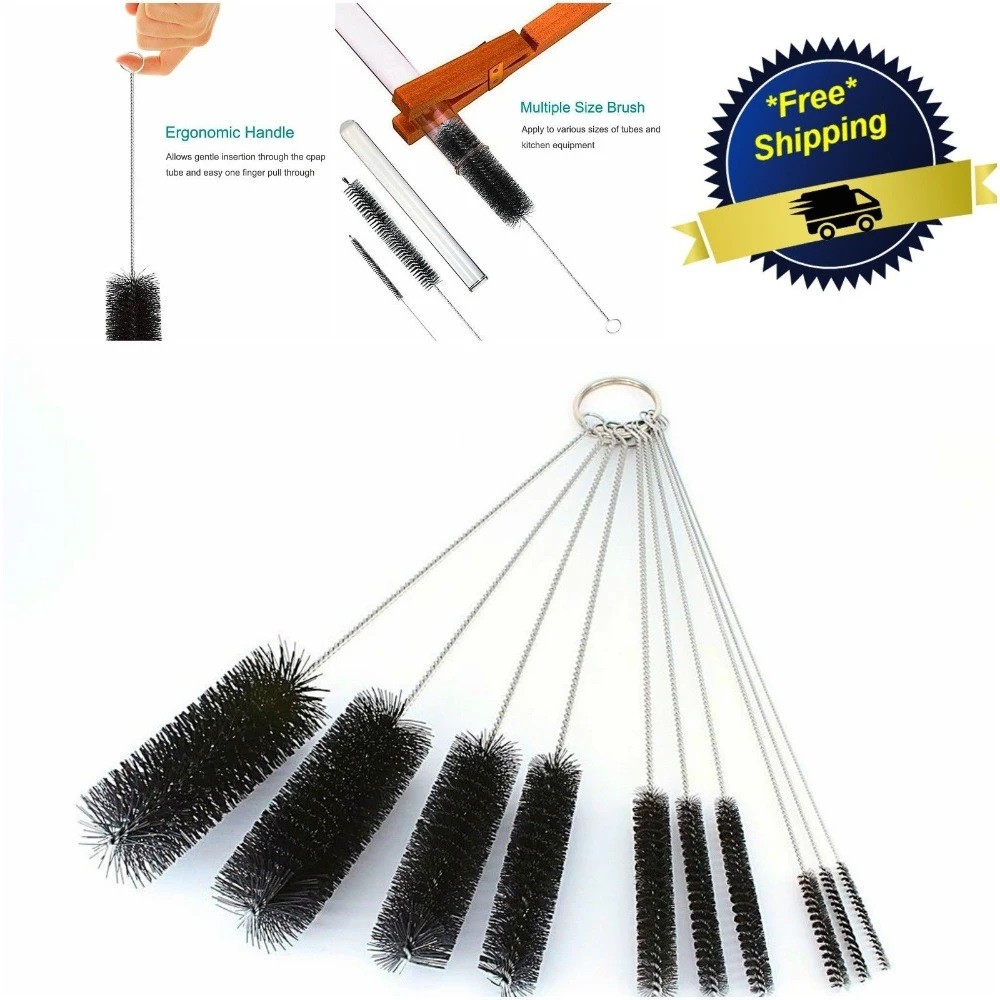 US Nylon Straw Brush Cleaner Bottle Tube Pipe Small Long Cleaning 1-10Set