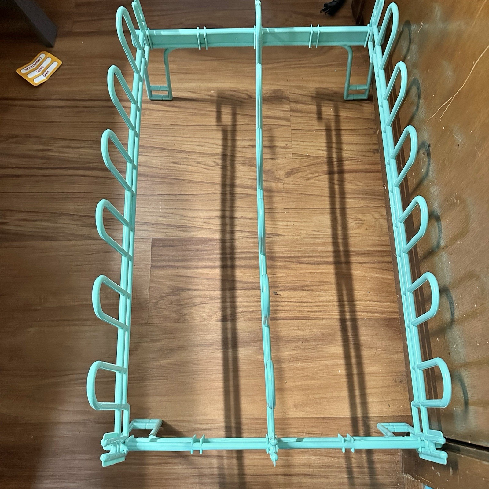 Vintage Yaffa Style Mint Green Plastic 9 Pair Shoe Rack 3 Tier Modular 1980s