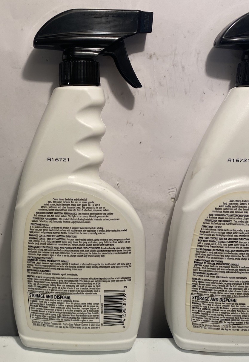 NOS 2X New Weiman Granite & Stone Daily Clean & Shine 24 Oz 2 Bottles