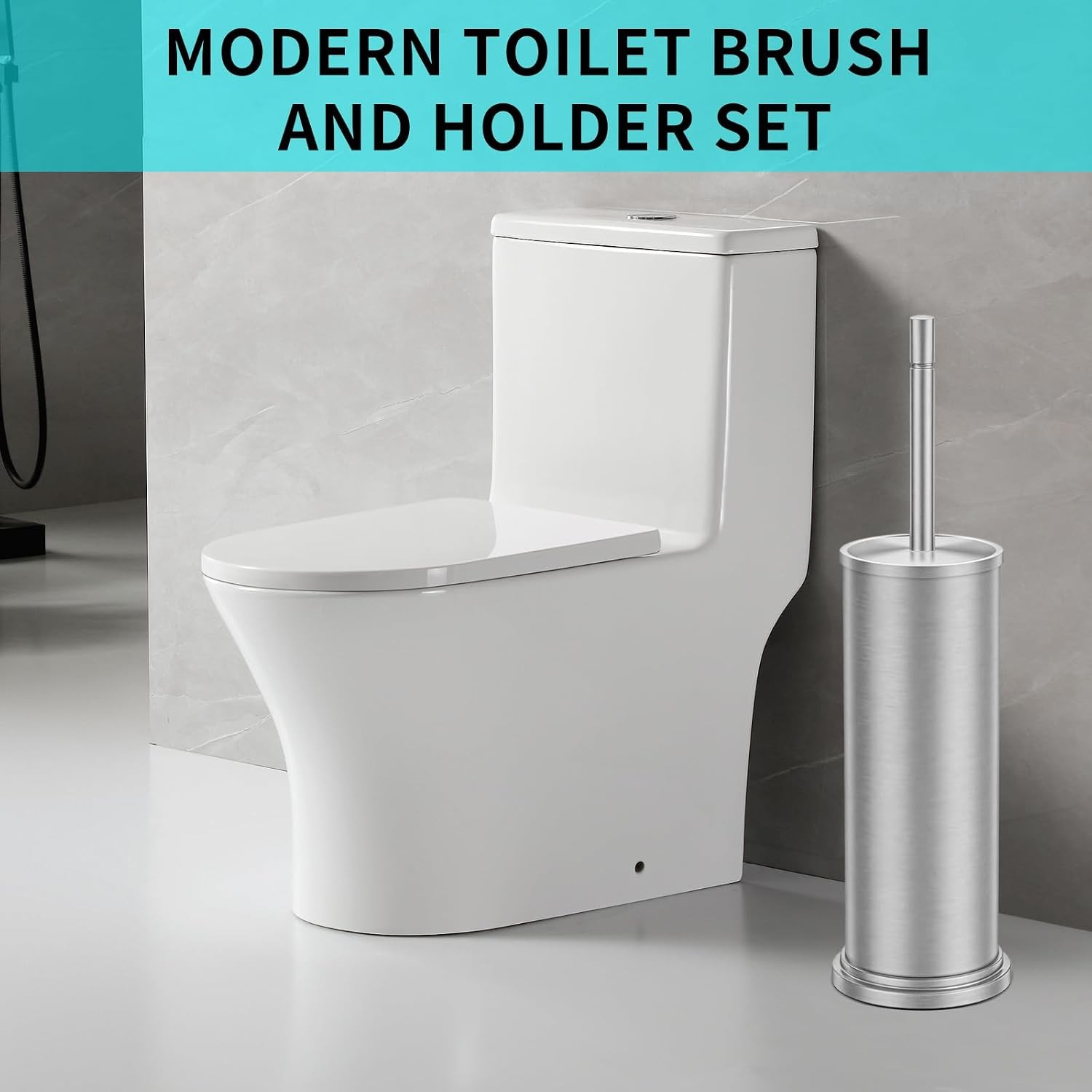 Stainless Steel Toilet Brush and Holder Set,Toilet Bowl Brush and Holder