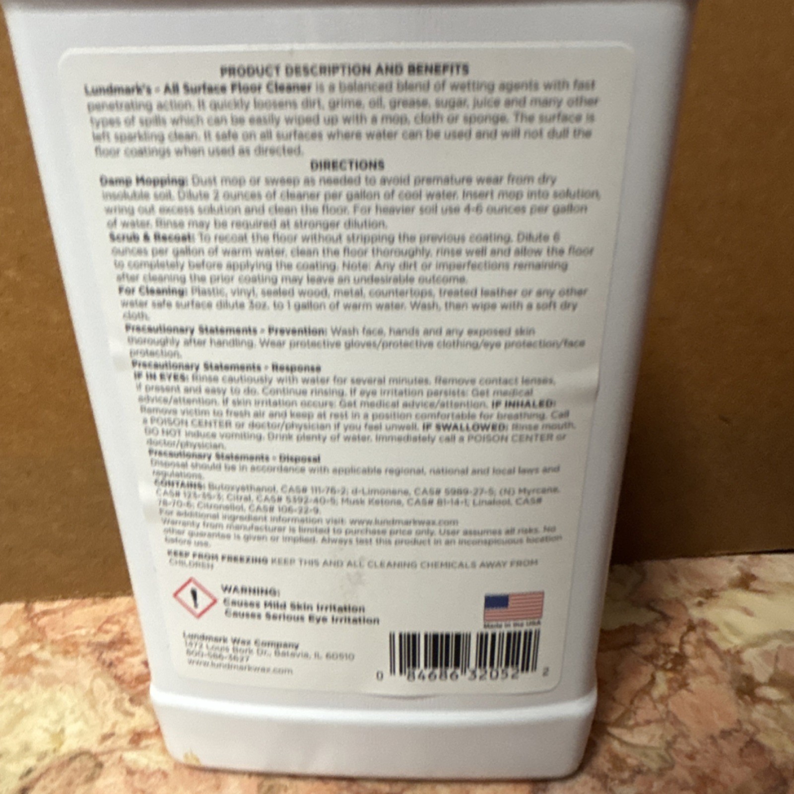 Lundmark Wax All Surface Cleaner Liquid Plastic Wood Metal 32 fl oz One Quart