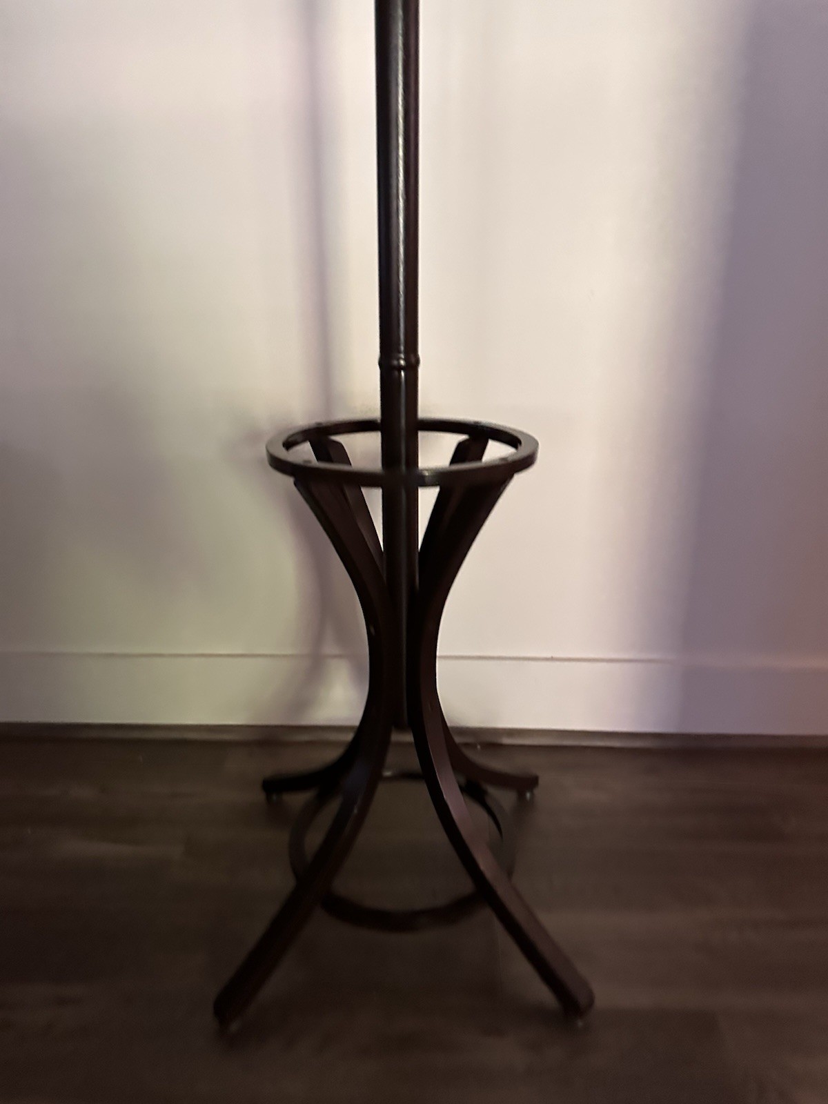 Free Standing Coat Rack Rotating Umbrella Stand Walnut Colored Solid Wood