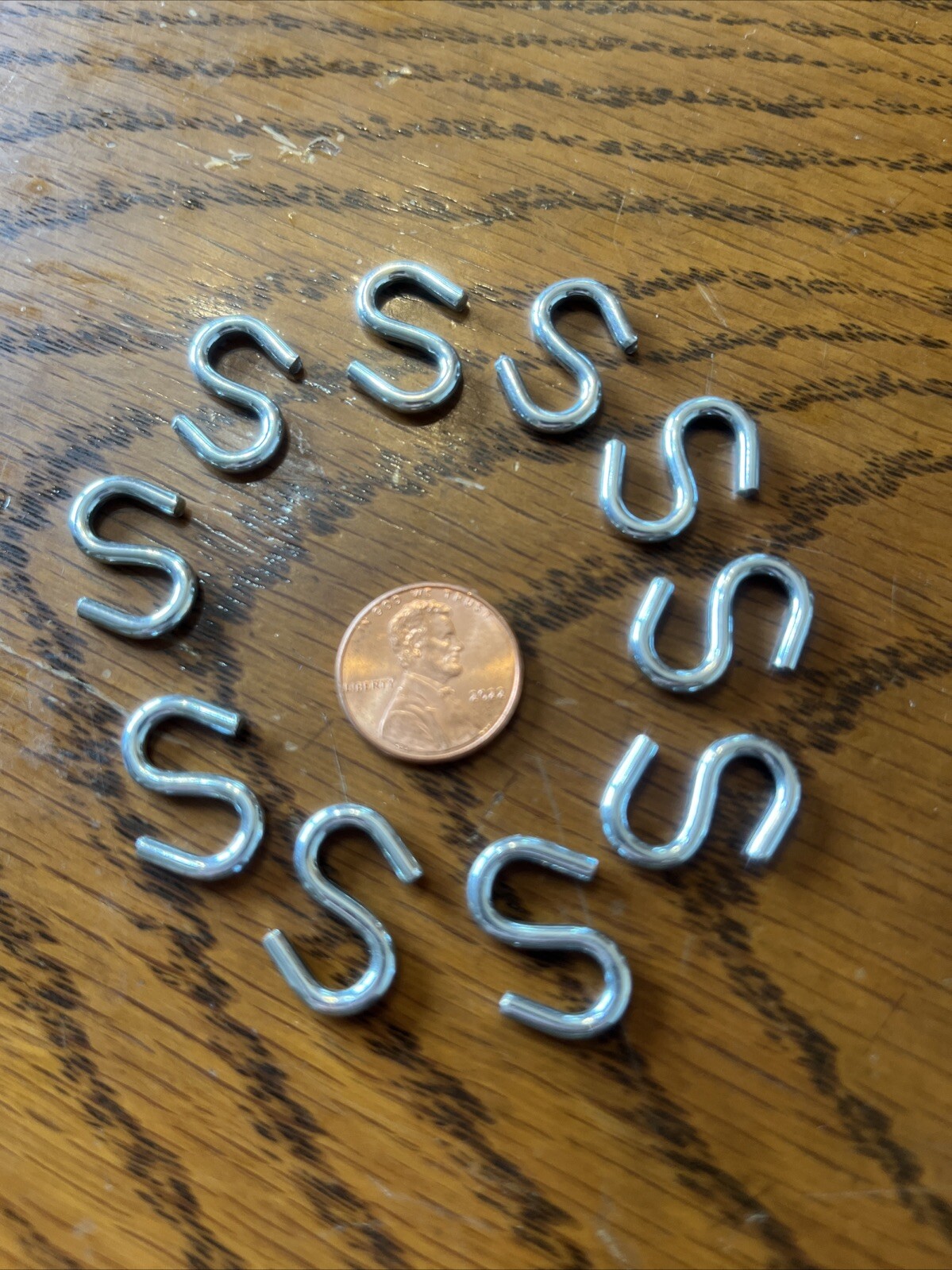 Chrome S Hooks 3/4” Long x 1/2” Wide x 1/8” Thick Qty-10 Made In USA FreeShip