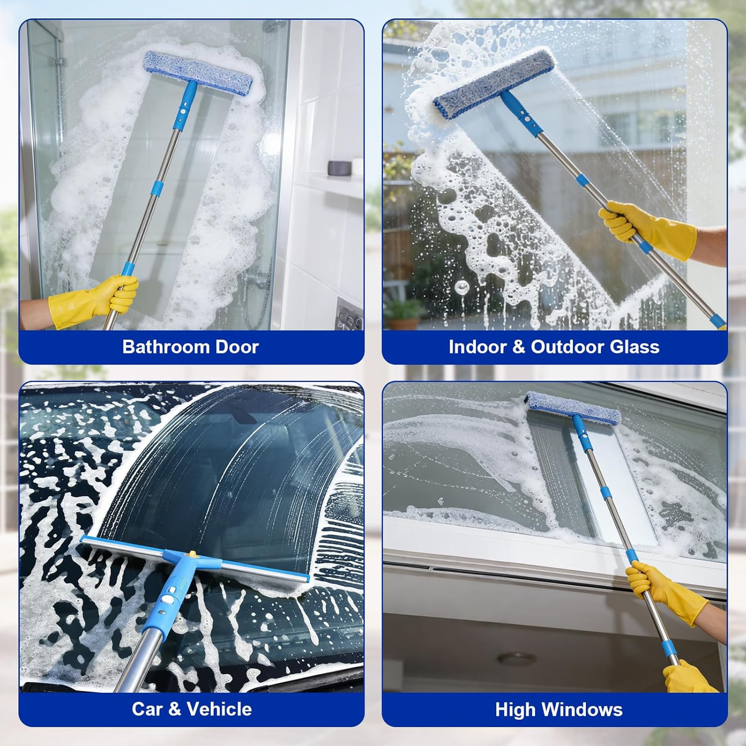 Professional Window Cleaning Kit, Window Washing Kit with 3 Gallon Bucket, 14-In