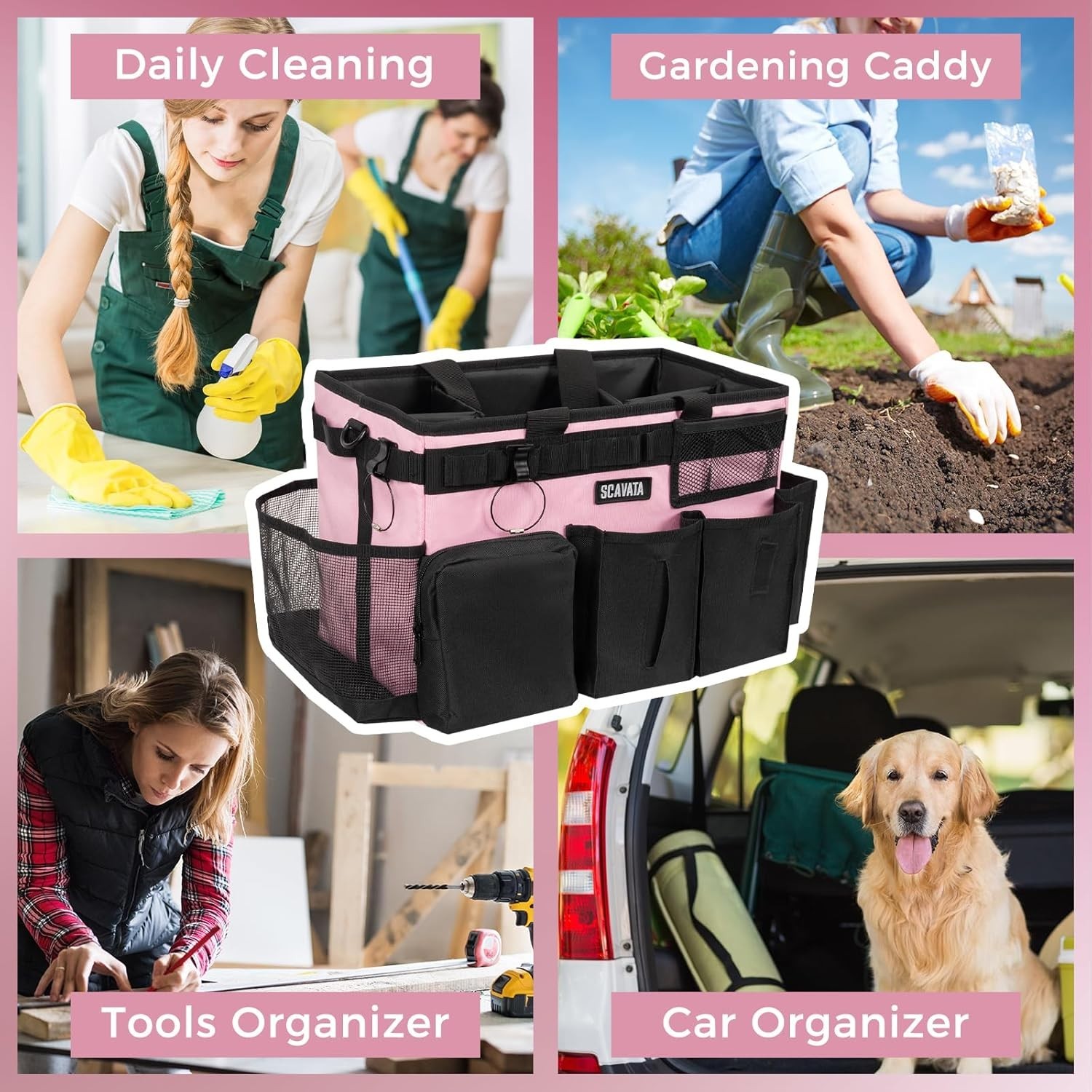 Wearable Cleaning Caddy Bag, Cleaning Caddy Supplies Organizer with Handle