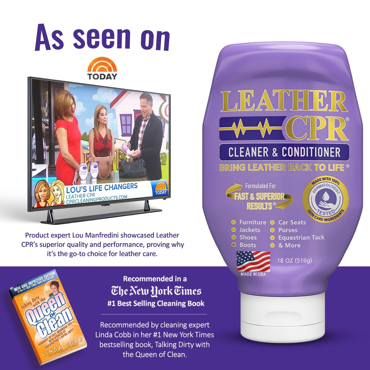 Leather CPR 2-in-1 Leather Cleaner & Conditioner, 1.19 pounds | Cleans, Restores