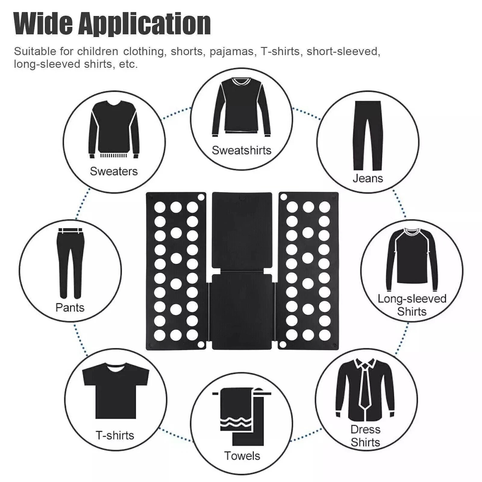 Adjustable T Shirt Clothes Fast Folder Folding Board Laundry Organizer for Child