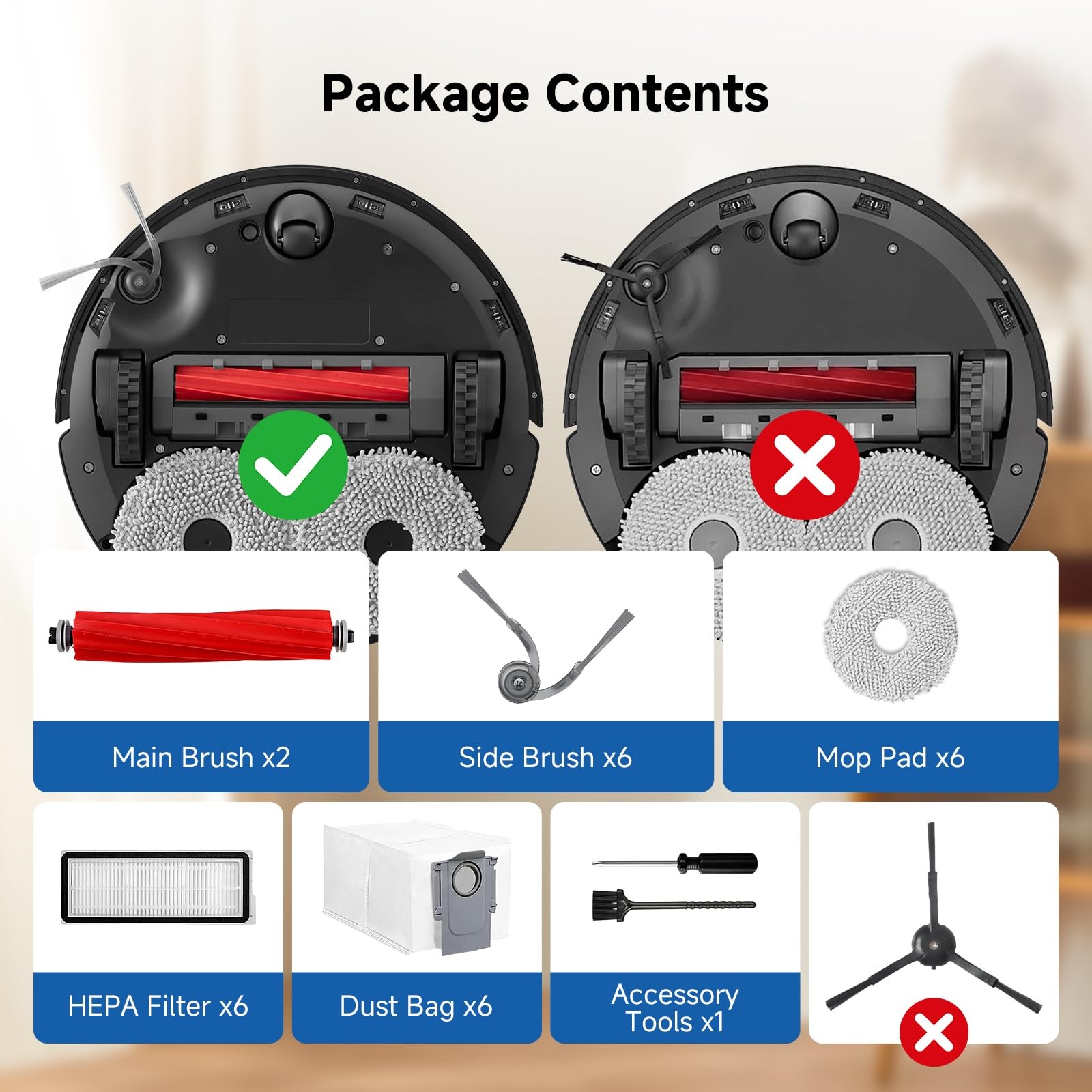 Qrevo S Pro Accessories Kit for Roborock QX Revo Plus, QV 35A(S), Qrevo S Pro…
