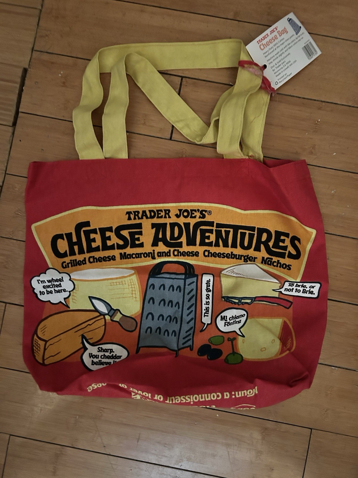 Trader Joe’s Canvas Pop Art Reusable Shopping Bags Set Red Yellow