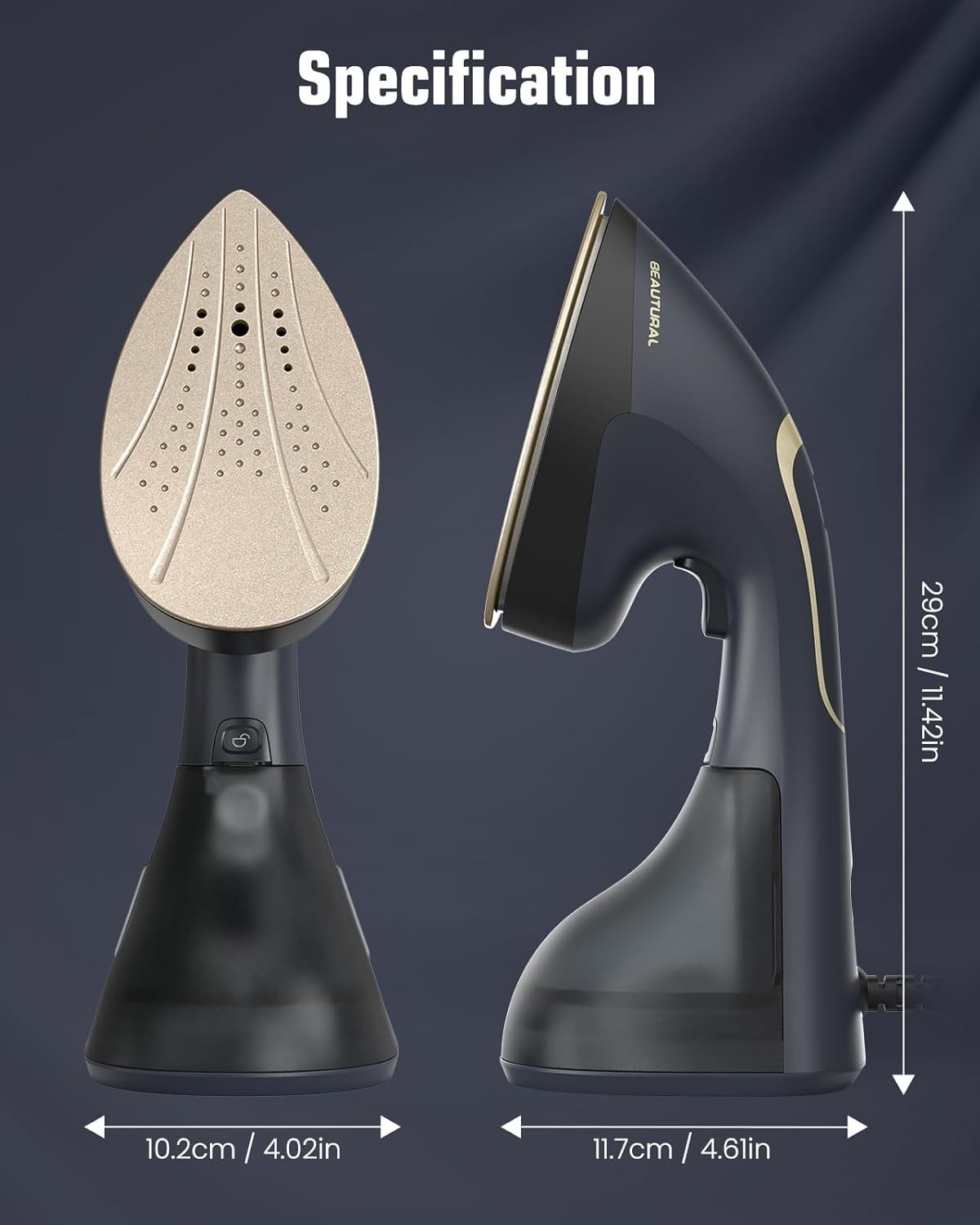 Versatile Handheld Steamer and Iron – 200ml Capacity & 8ft Cord for Convenience