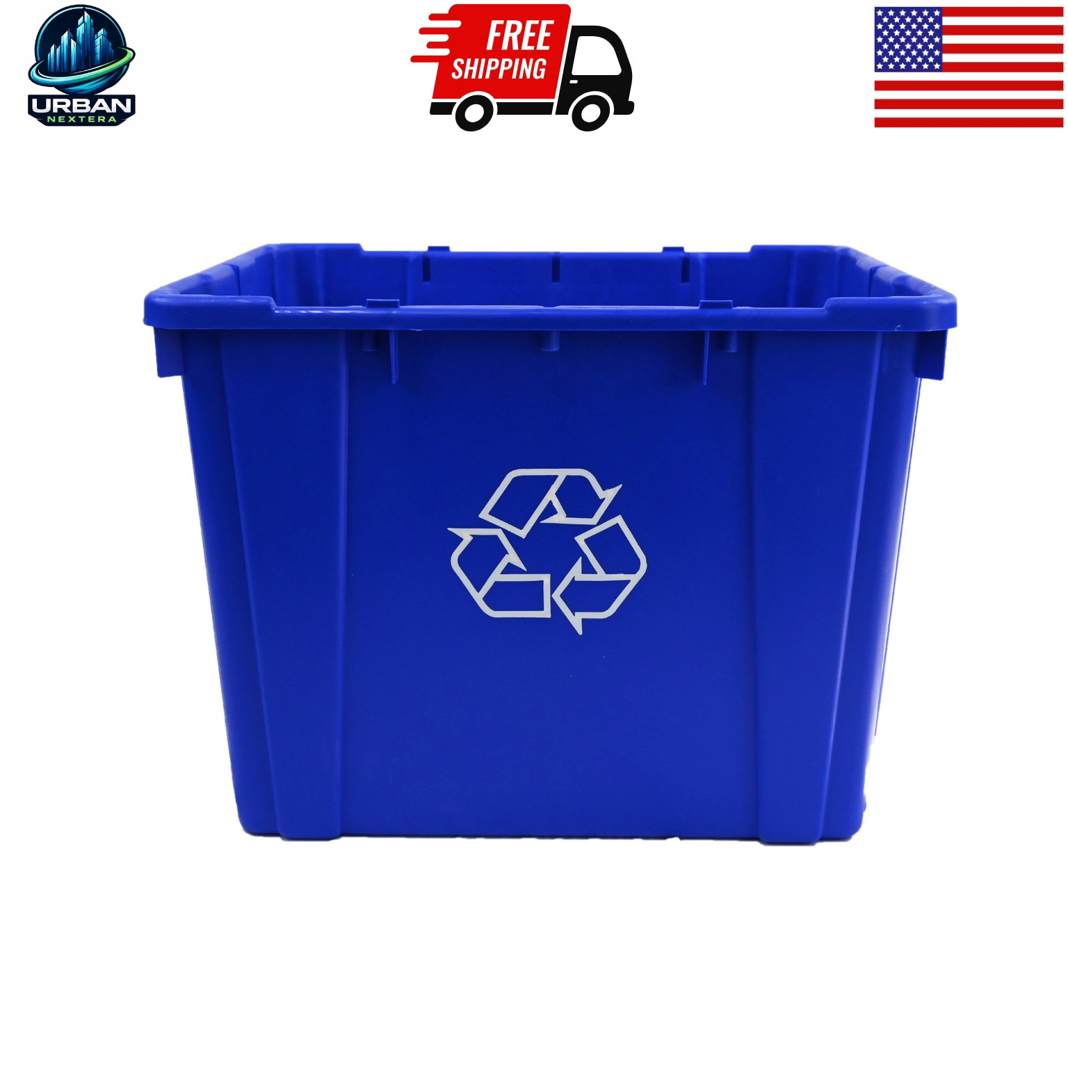 Project Source 14-Gallon Blue Indoor or outdoor Recycling Bin