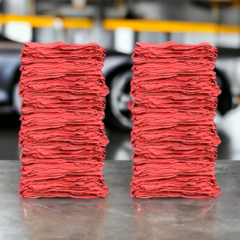 2500 Pcs Red Shop Towels Jumbo 15×15 Cleaning Rags, A-Grade & Free Shipping