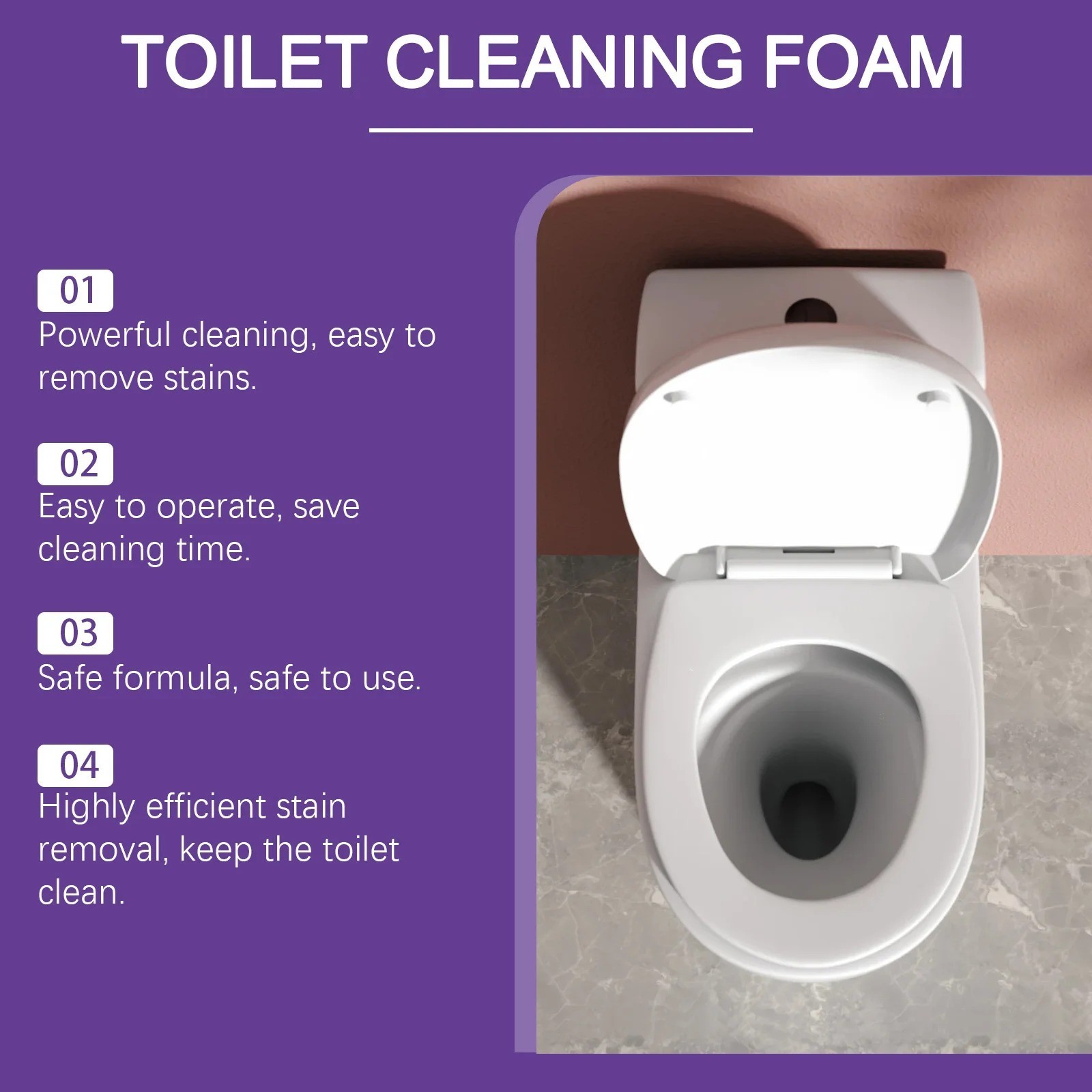 1~5 Bags Fizzclean Toilet Foam Cleaner, Toilet Cleaning Foam Insta-Action 100g
