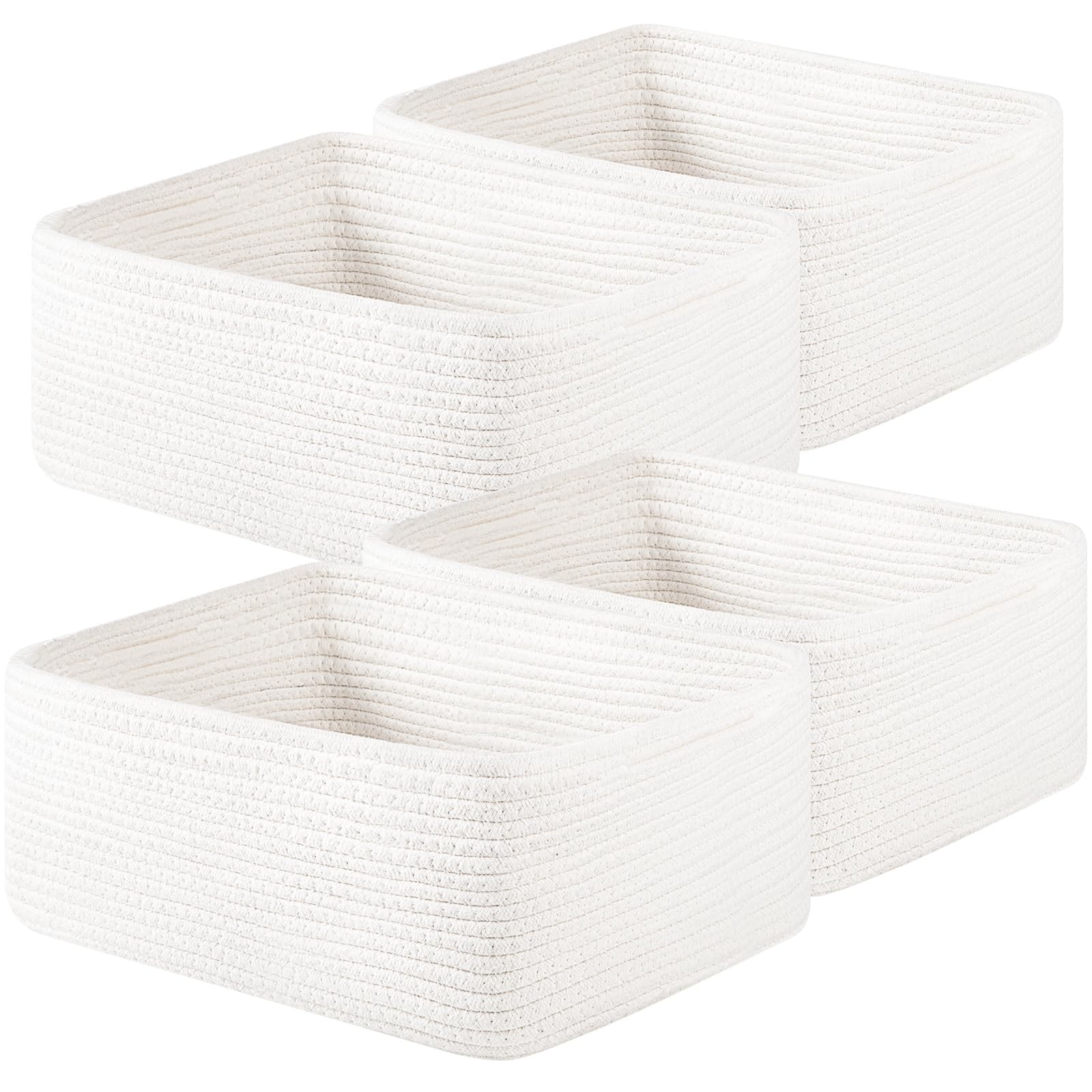 4 Pack 14.17 * 11.02 * 6.3IN Storage Baskets for Organizing Shelves, Woven Ro…