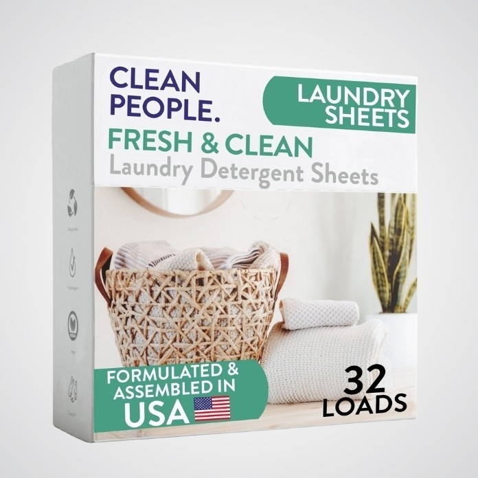 Clean People Laundry Detergent Sheets – Recyclable Packaging, Hypoallergenic, St