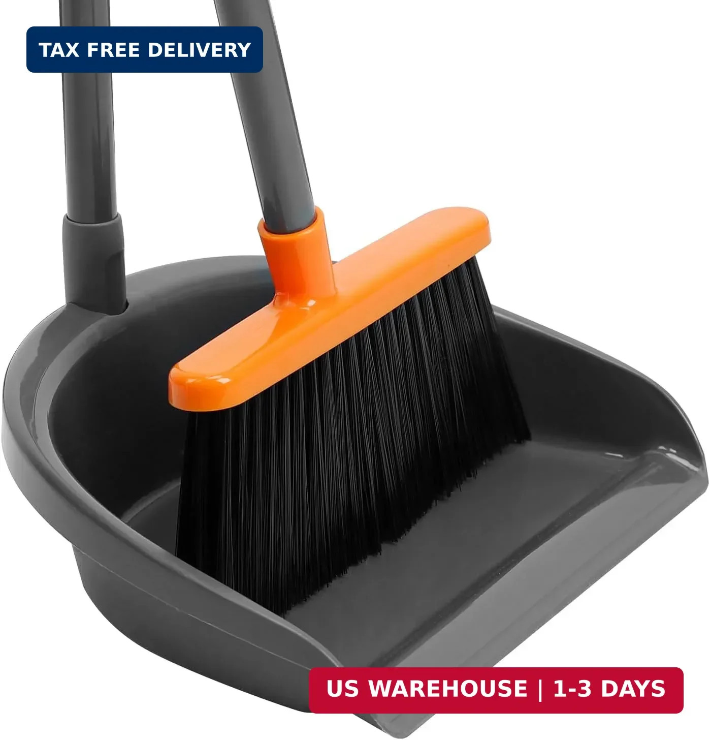 Long Handle Broom with Dustpan Combo Set for Office Home Kitchen Lobby Floor Cle