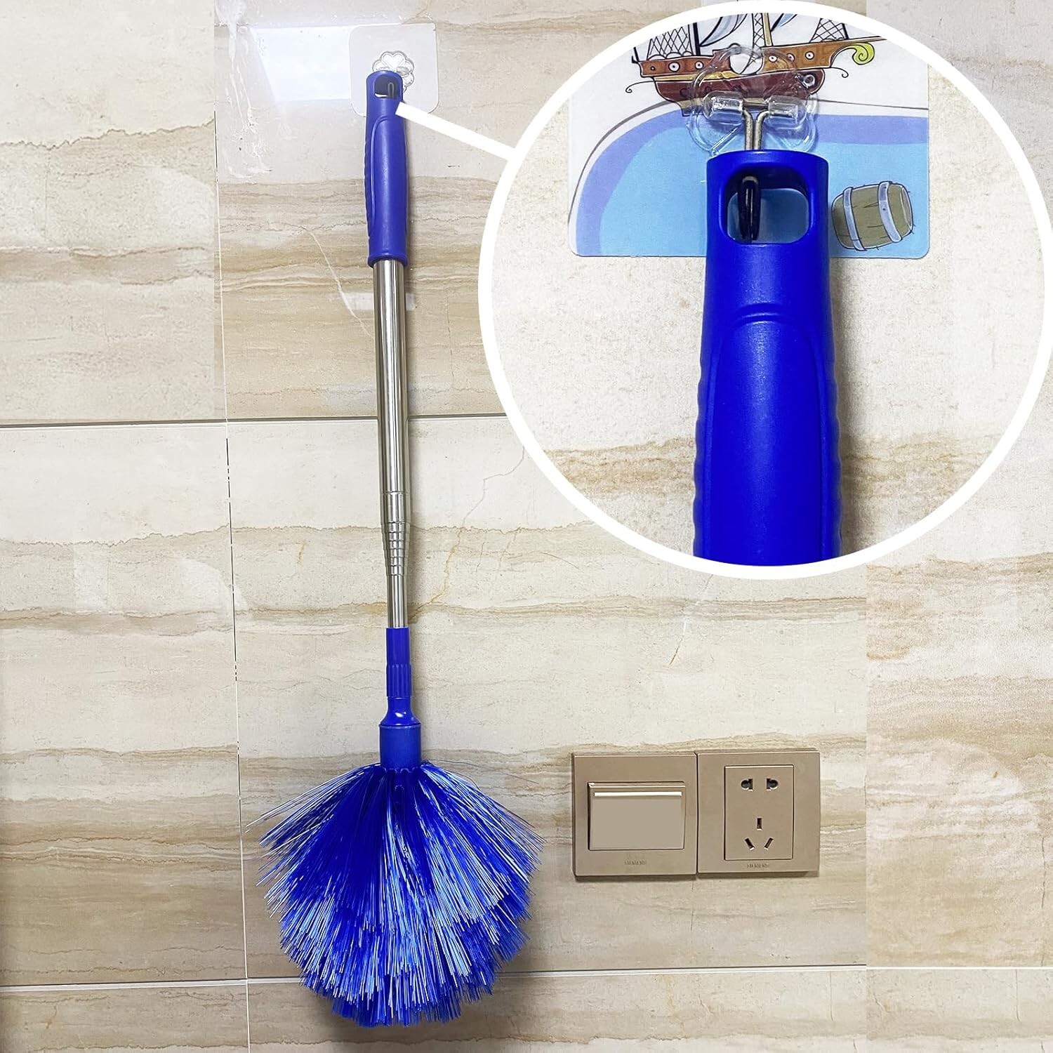 Microfiber Ceiling Fan Duster/Cobweb Cleaner Brush Kit Telescopic Extension Pole