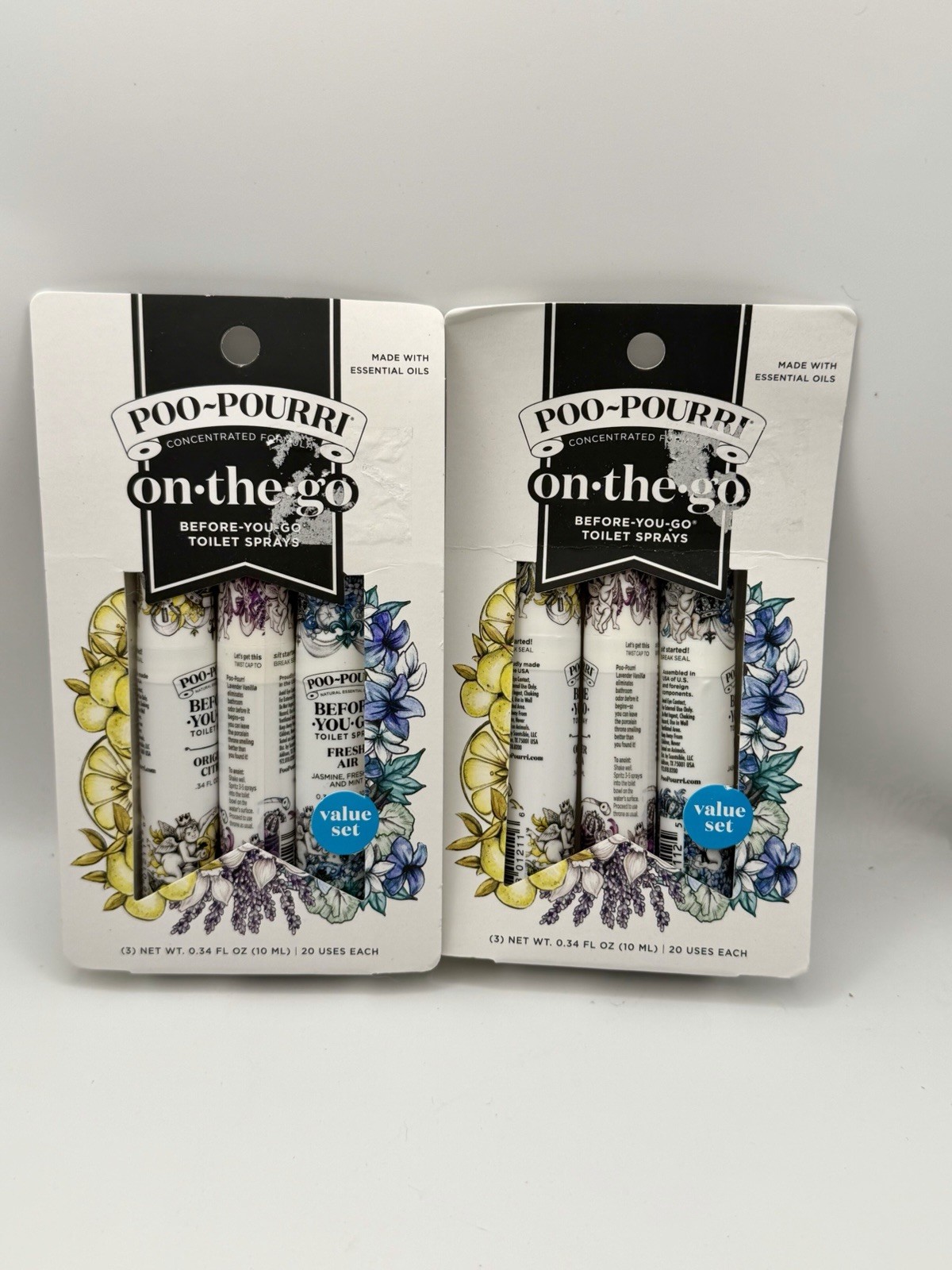 Poo-Pourri On-the-Go Toilet Spray Travel Size Set Of 3 0.34 FL Oz Each LOT OF 2