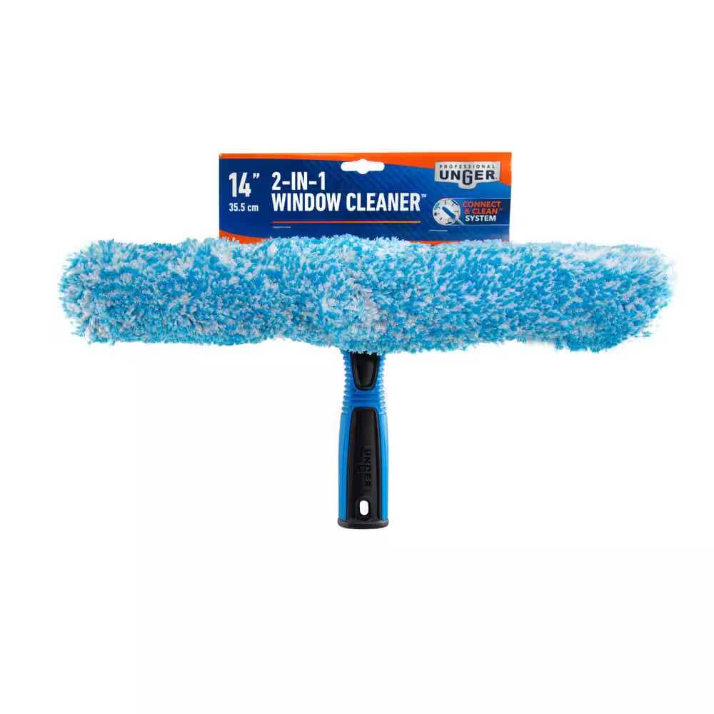 14 In. 2-In-1 Window Cleaner Squeegee & Scrubber Combi