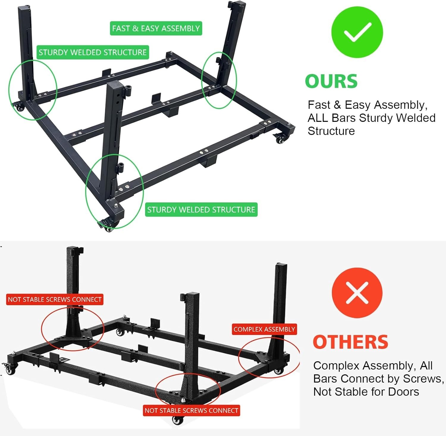 Sliding Door Storage Hanger Rack with Dust Cover Movable Car Door Holder Cart Co