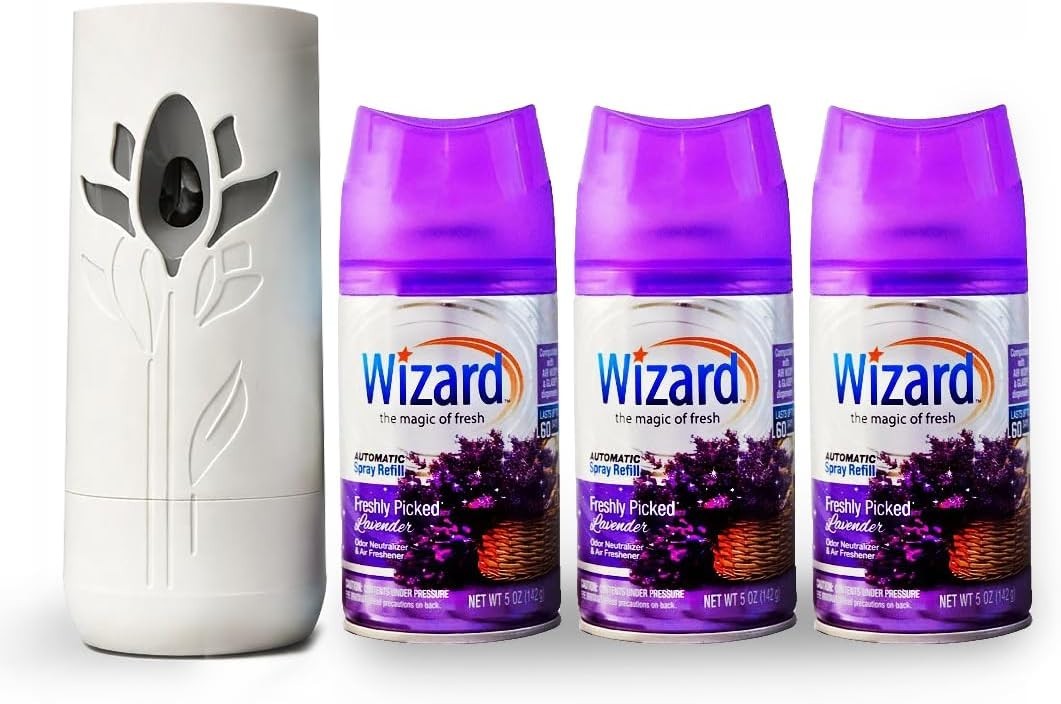 Wizard Fresh Pick Lavender Spray Kit with Holder + 3 Refills 5oz