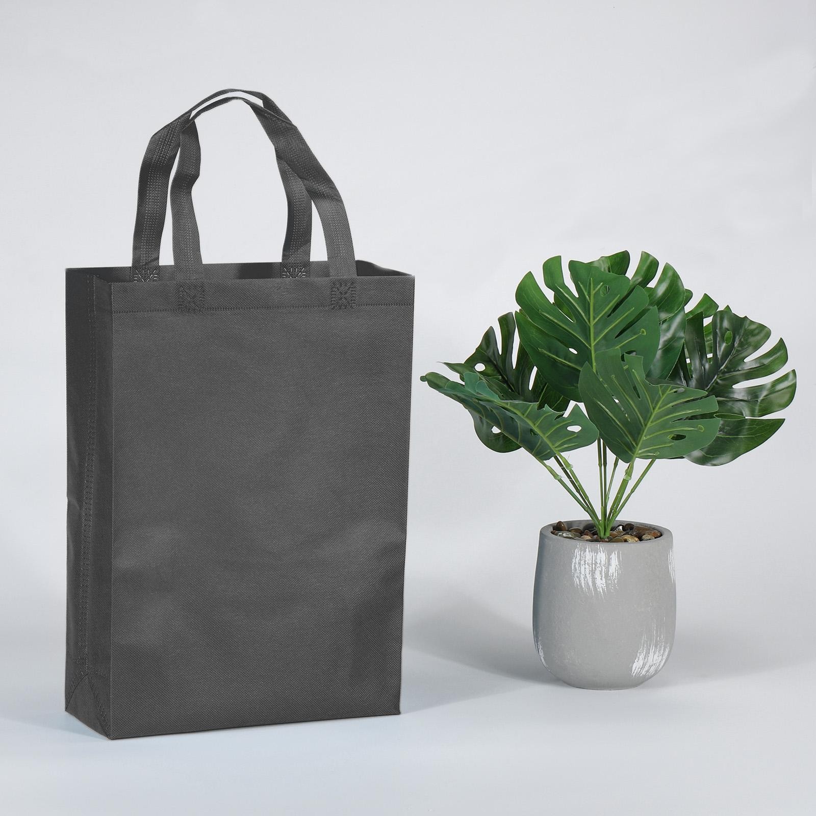 10Pcs 36x25cm Reusable Gift Bag Vertical Style Non-Woven Black